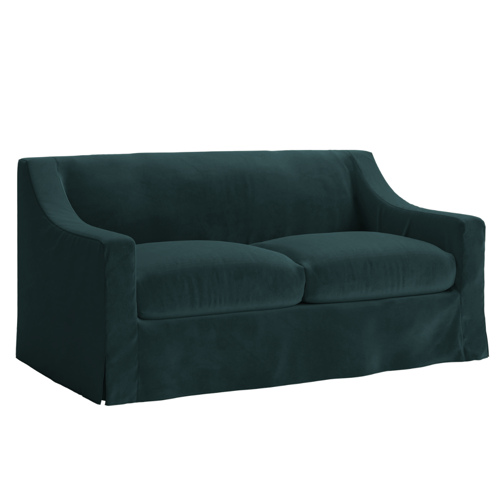Teal sofa on a transparent background