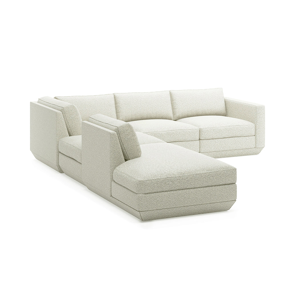 Podium Modular Five Piece Group Seating Sectional | Left Facing