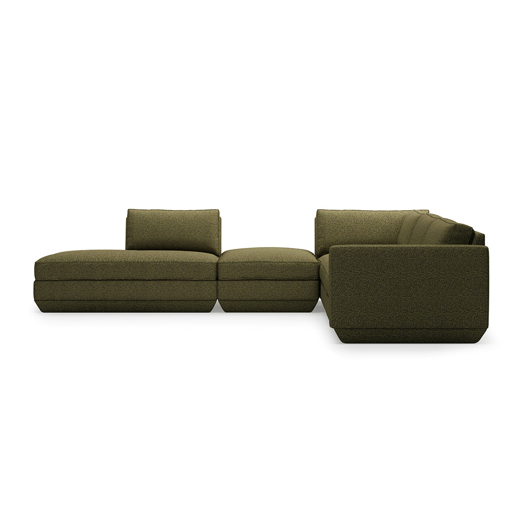 Podium Modular Five Piece Group Seating Sectional | Left Facing