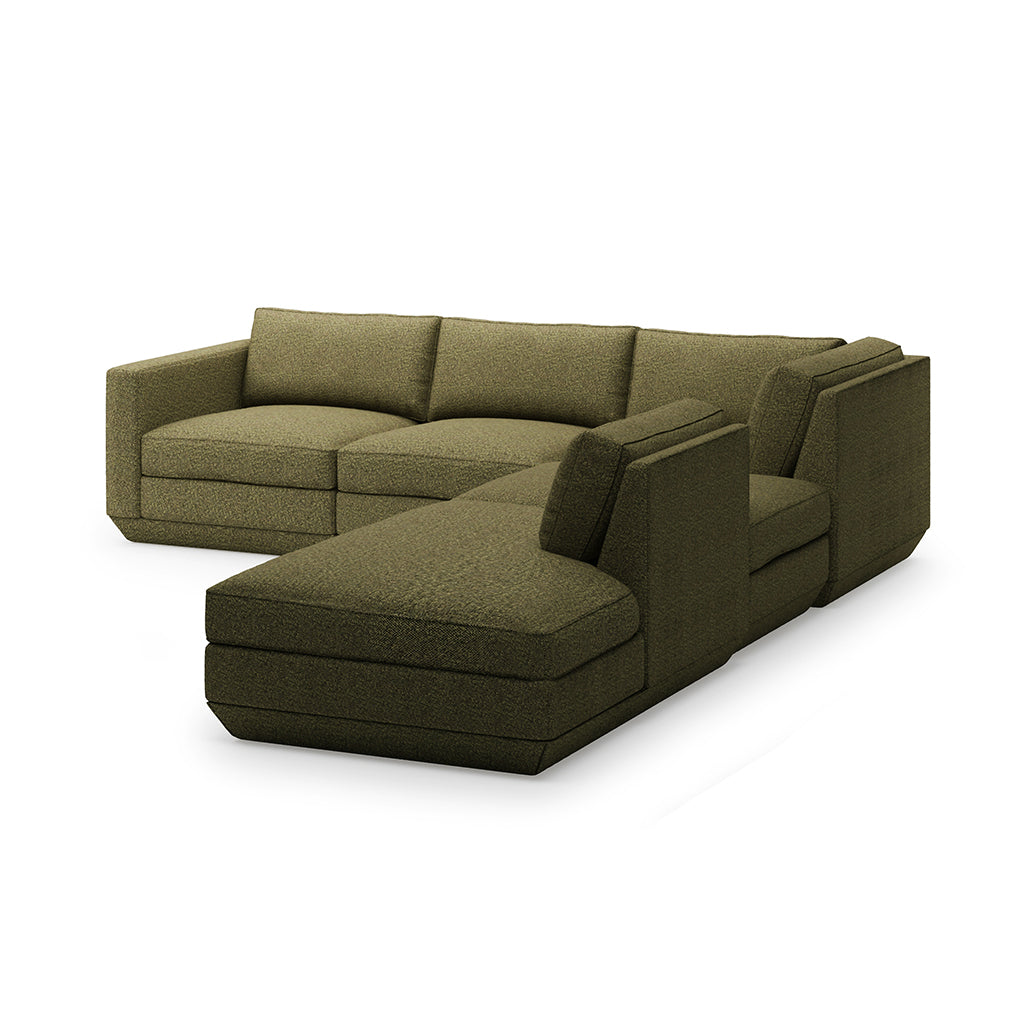 Podium Modular Five Piece Group Seating Sectional | Right Facing