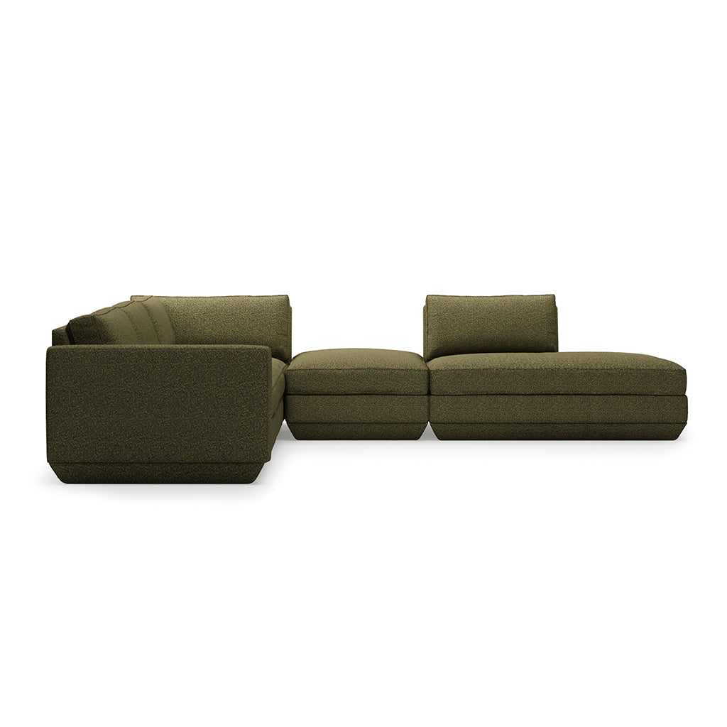 Podium Modular Five Piece Group Seating Sectional | Right Facing