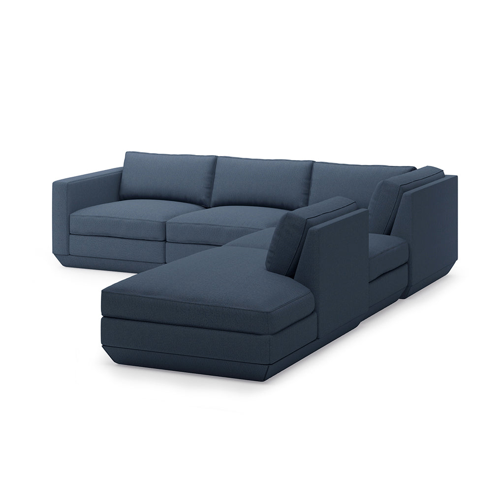 Podium Modular Five Piece Group Seating Sectional | Right Facing