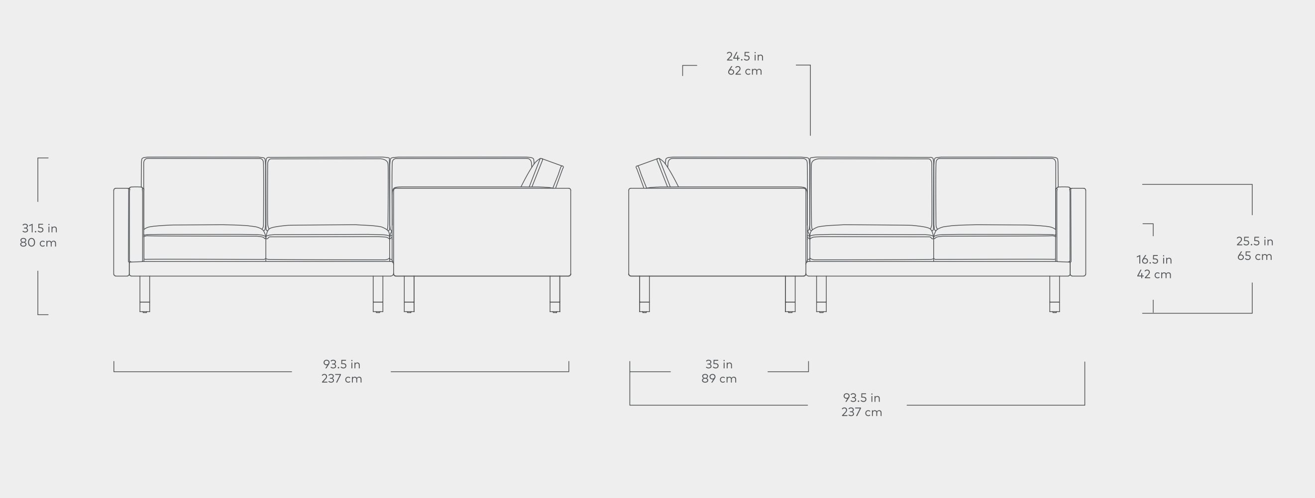 Augusta Bi-Sectional Sofa