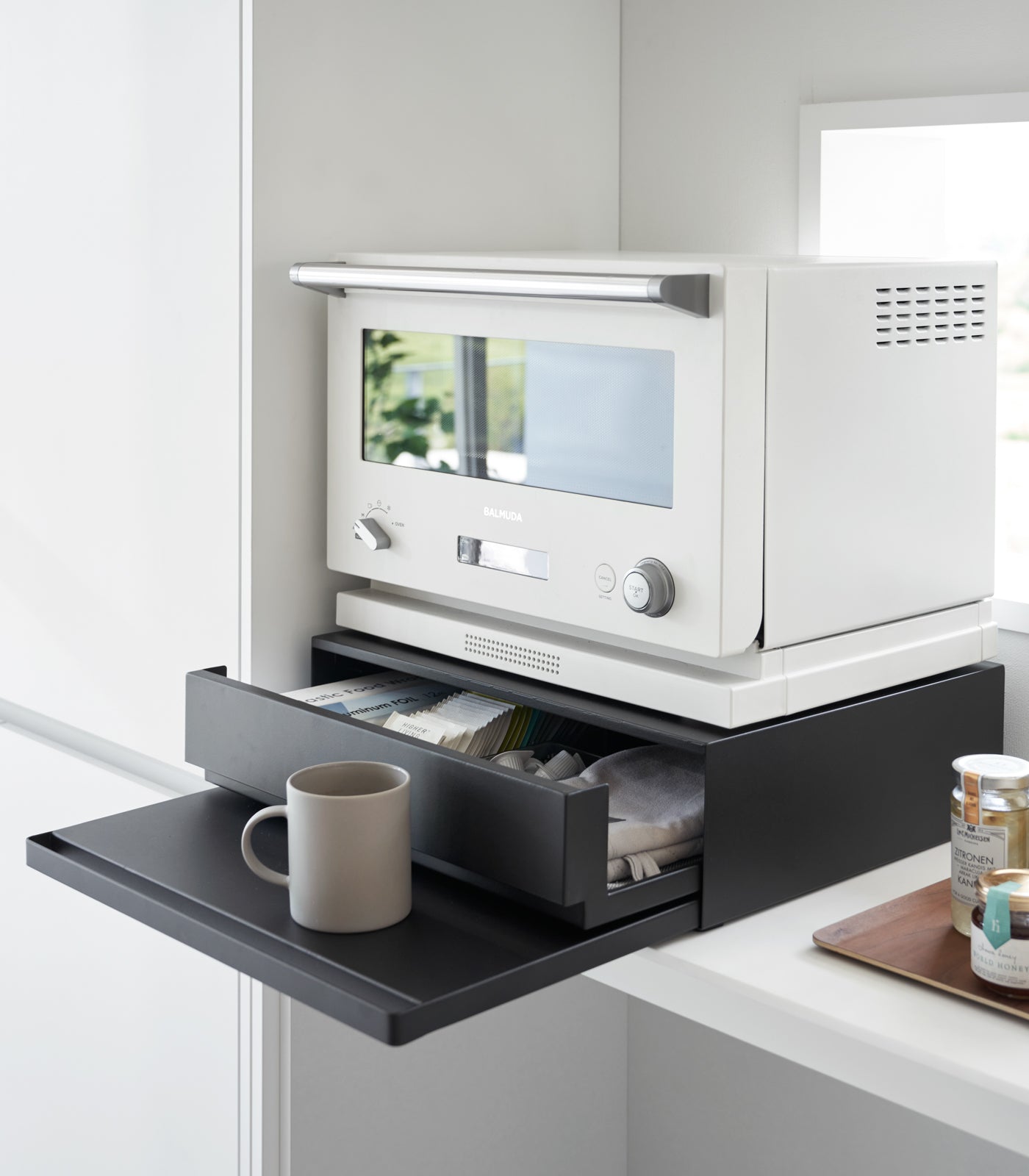 Countertop Drawer with Pull-Out Shelf