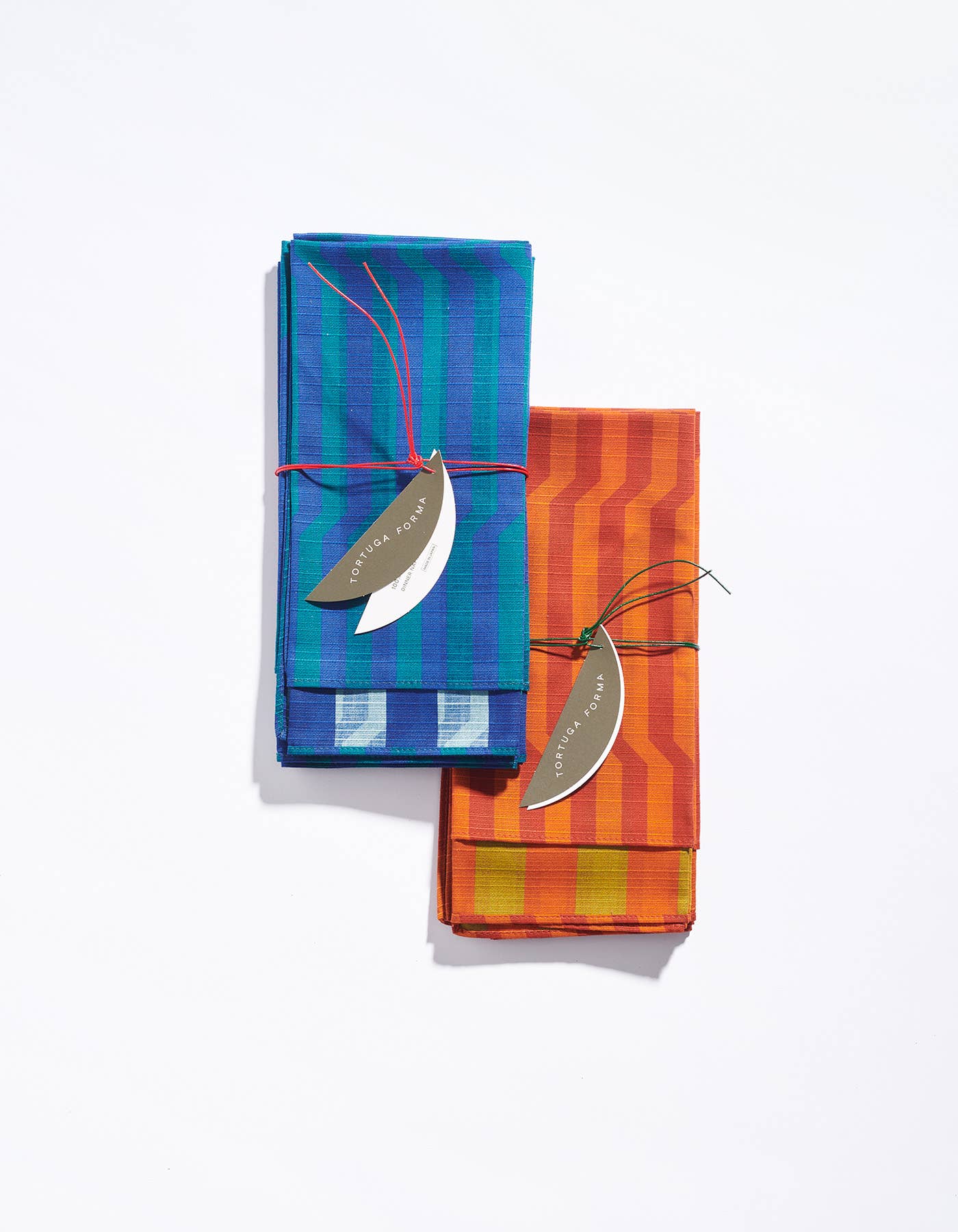 Dinner Napkin Double Sided Stripe Vermillion