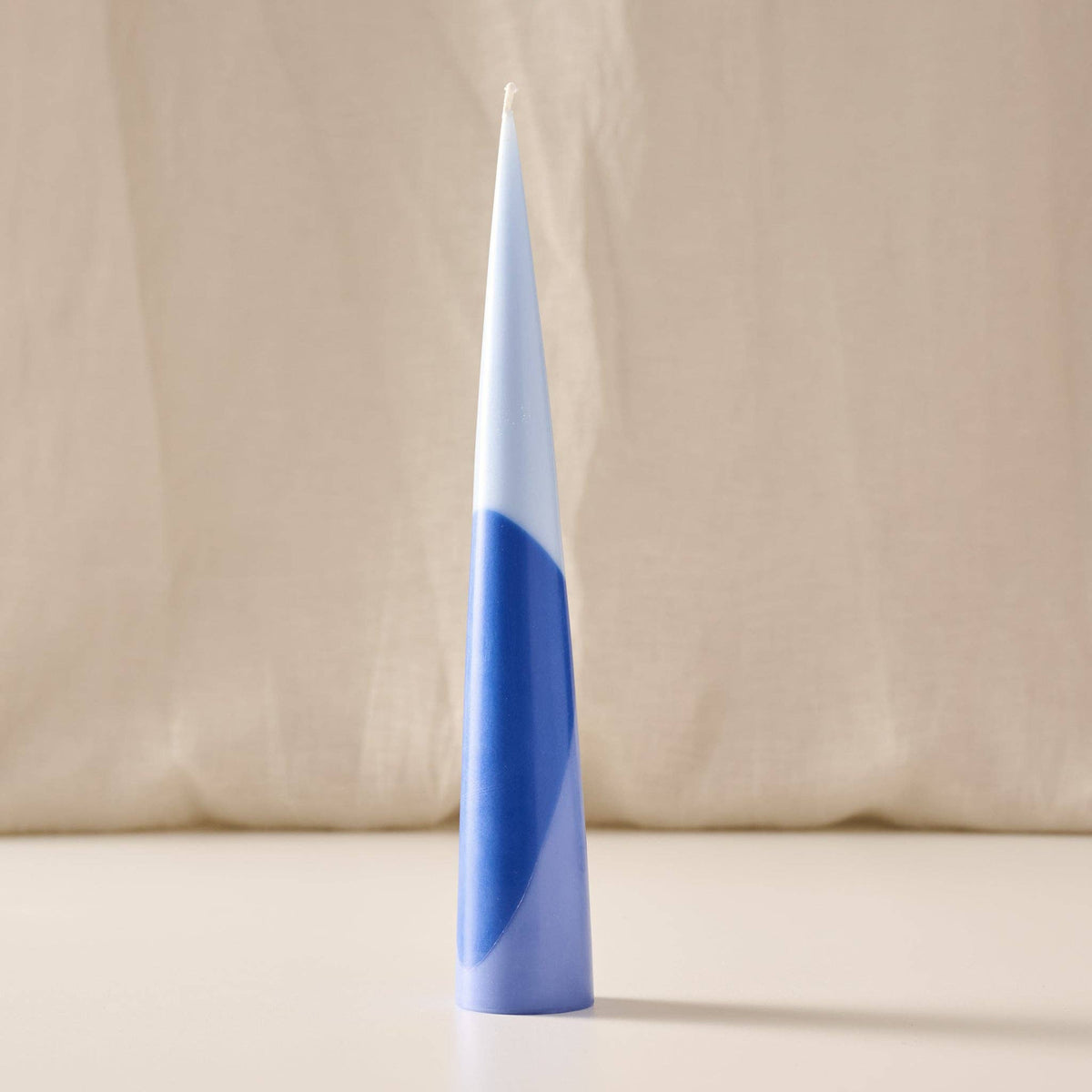 Esuk Striped Palm Wax Cone Candle | Blue Tone