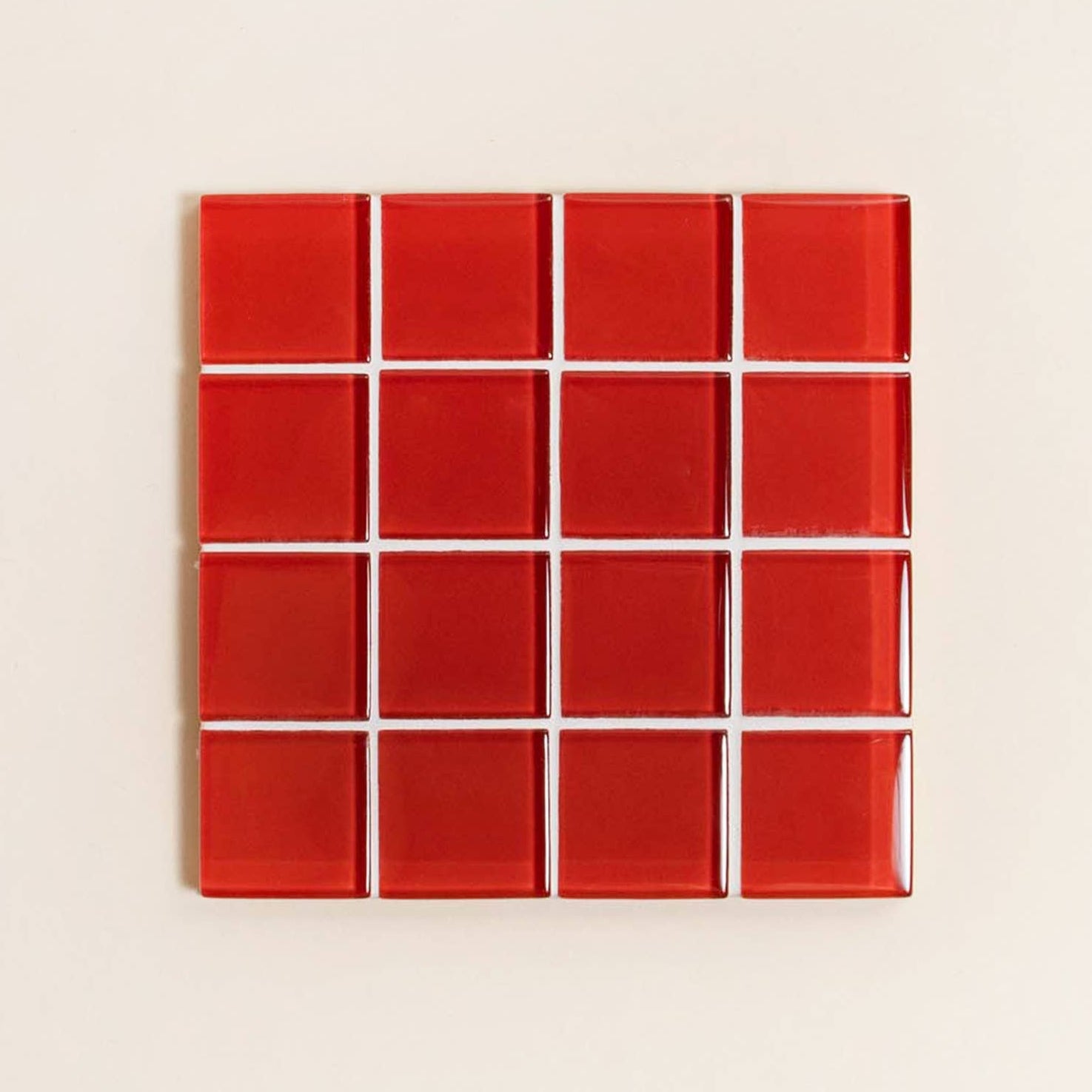 Glass Tile Coaster | It's Apple Red