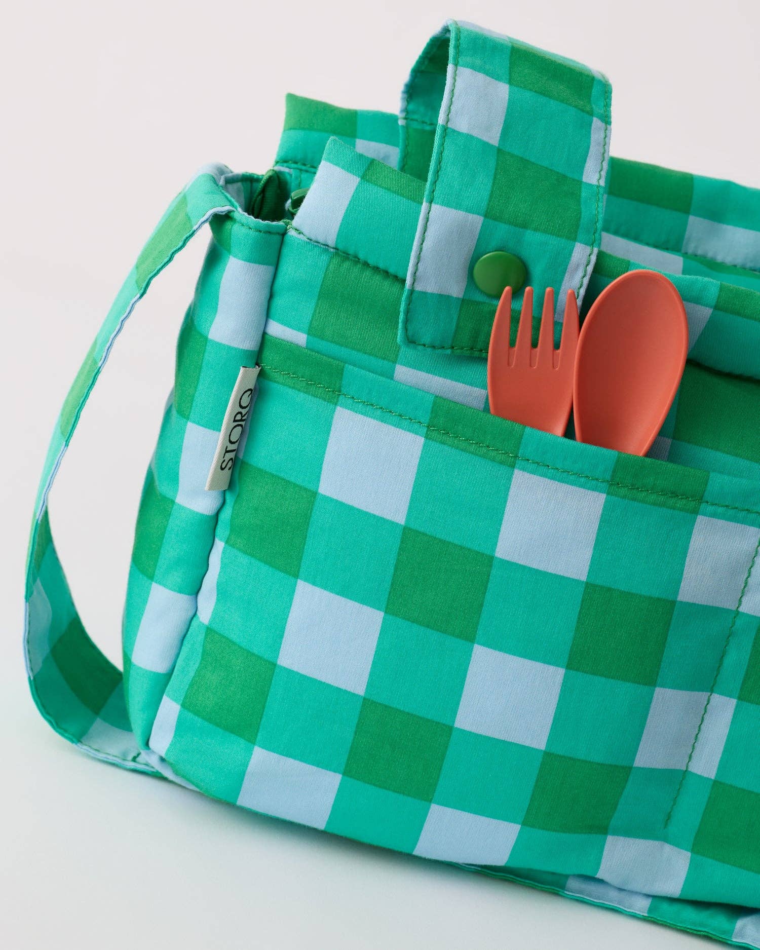 Stroller Party™ Caddy Bag | Teal Gingham