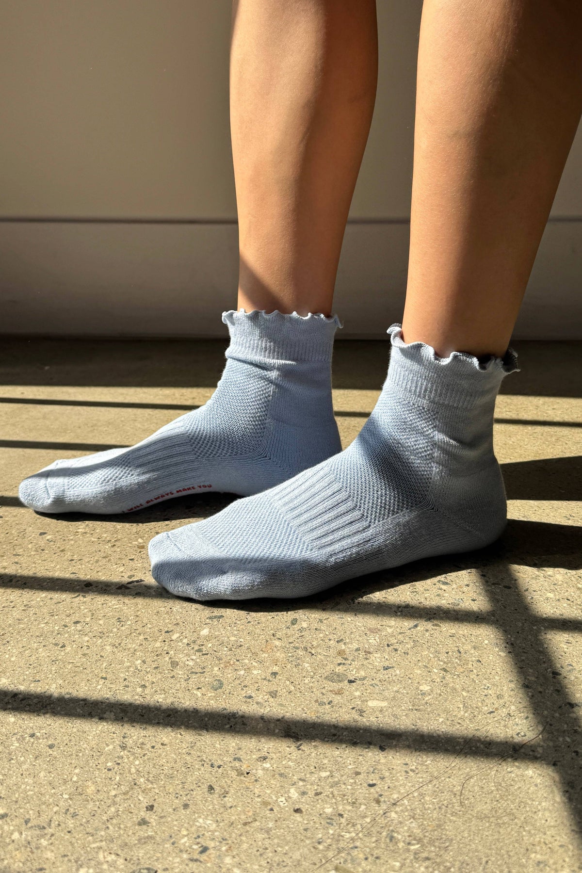 Ruffled Hugger Crew Socks | Vintage Pink + Black