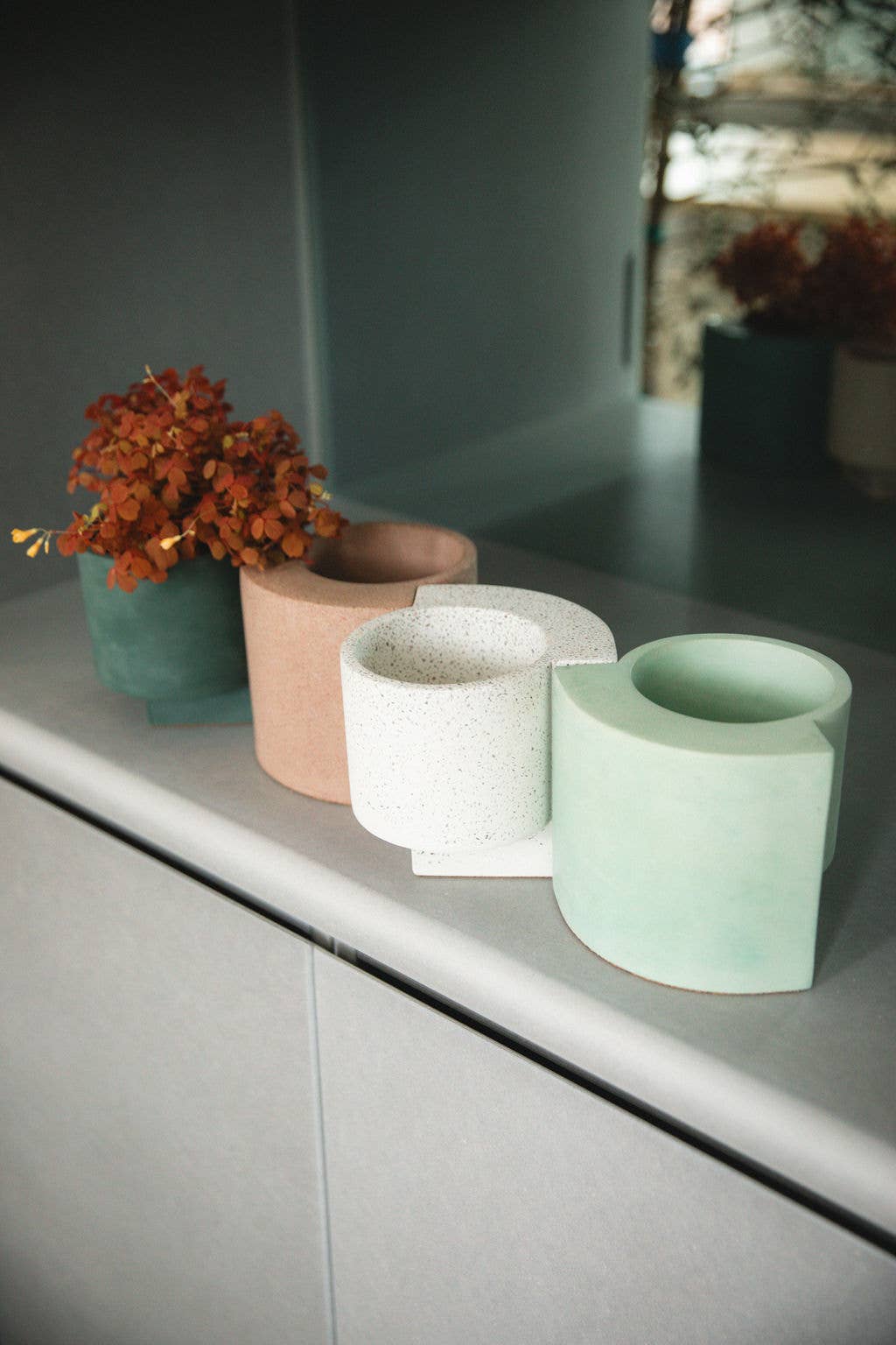 Platform Planter Small | Terrazzo White