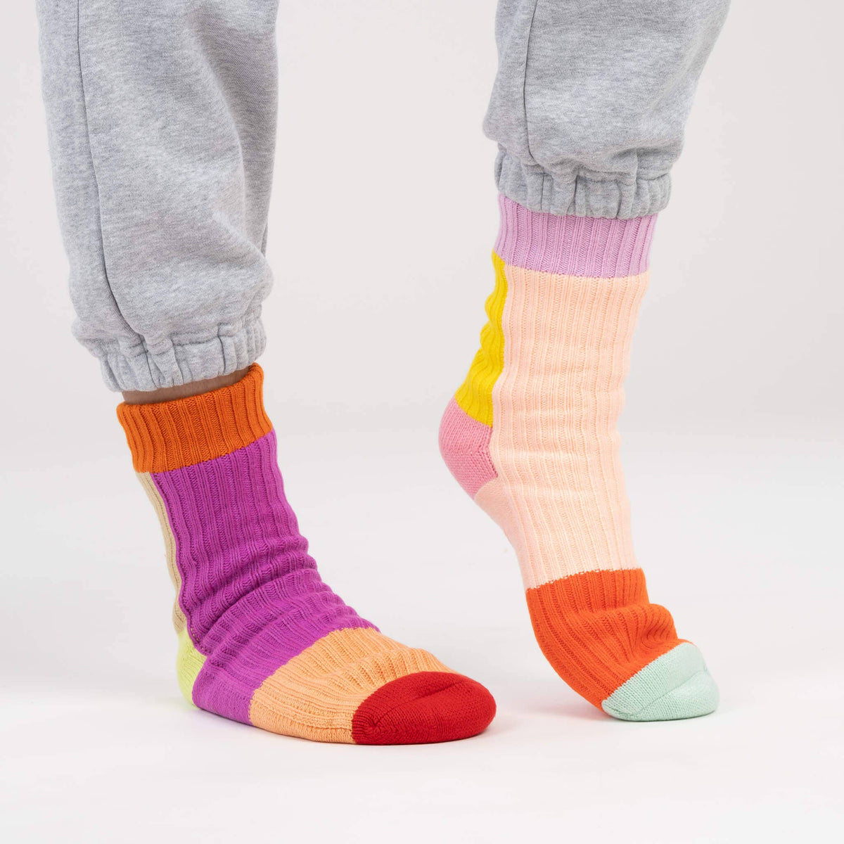 Mismatch House Socks | Pink | S/M