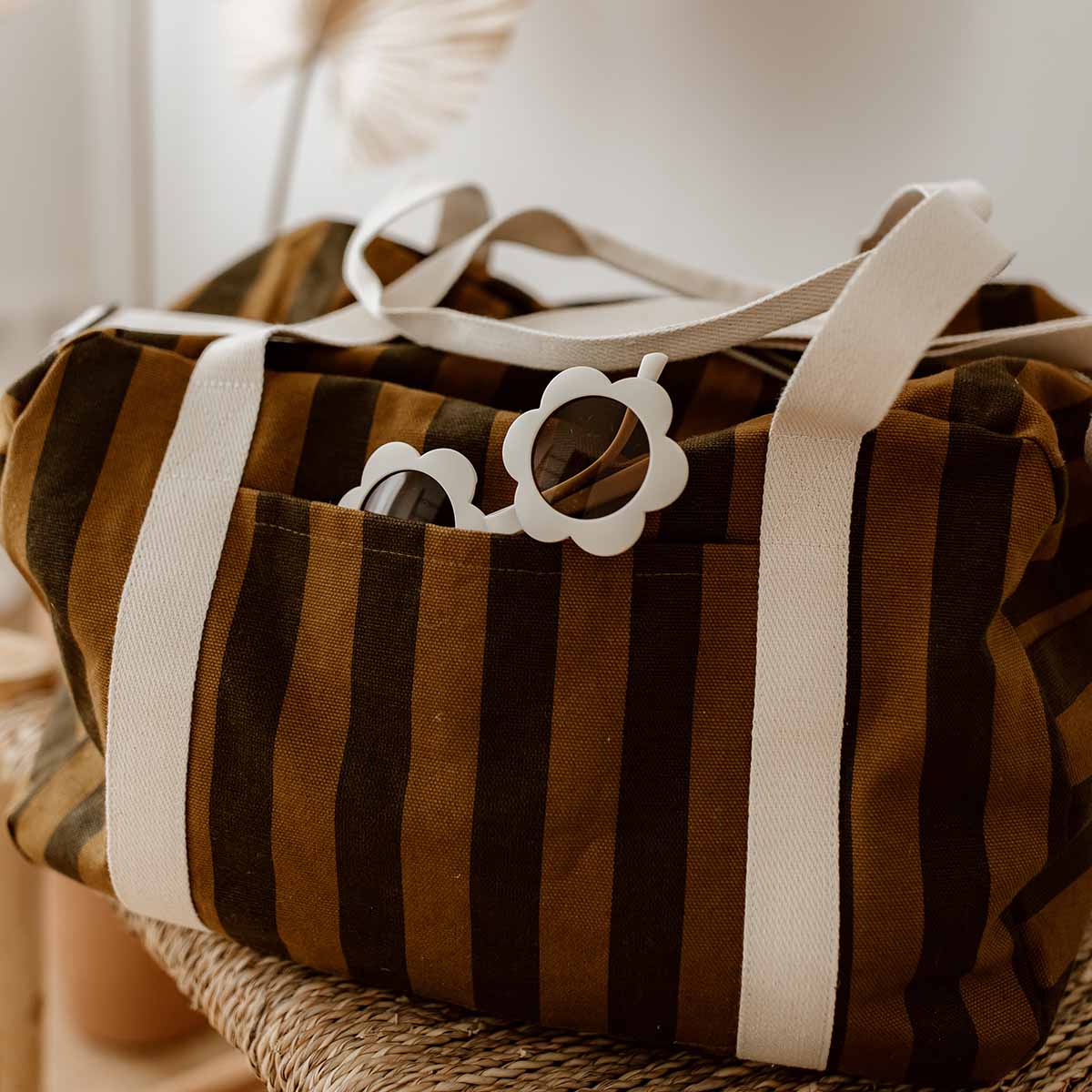 Raphael Weekend Bag | Cumin & Black Stripes