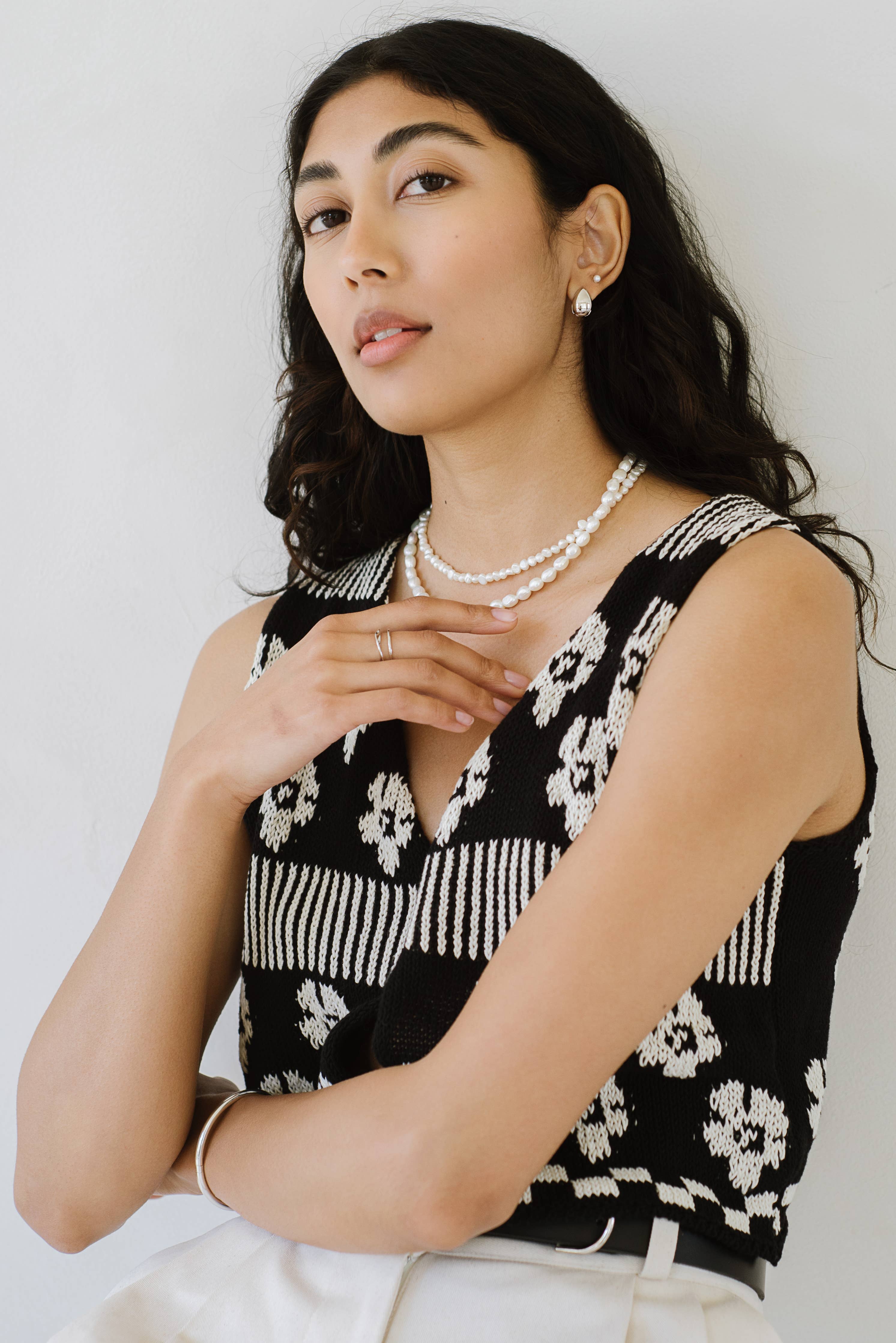 Almond Huggie Hoops: Sterling Silver