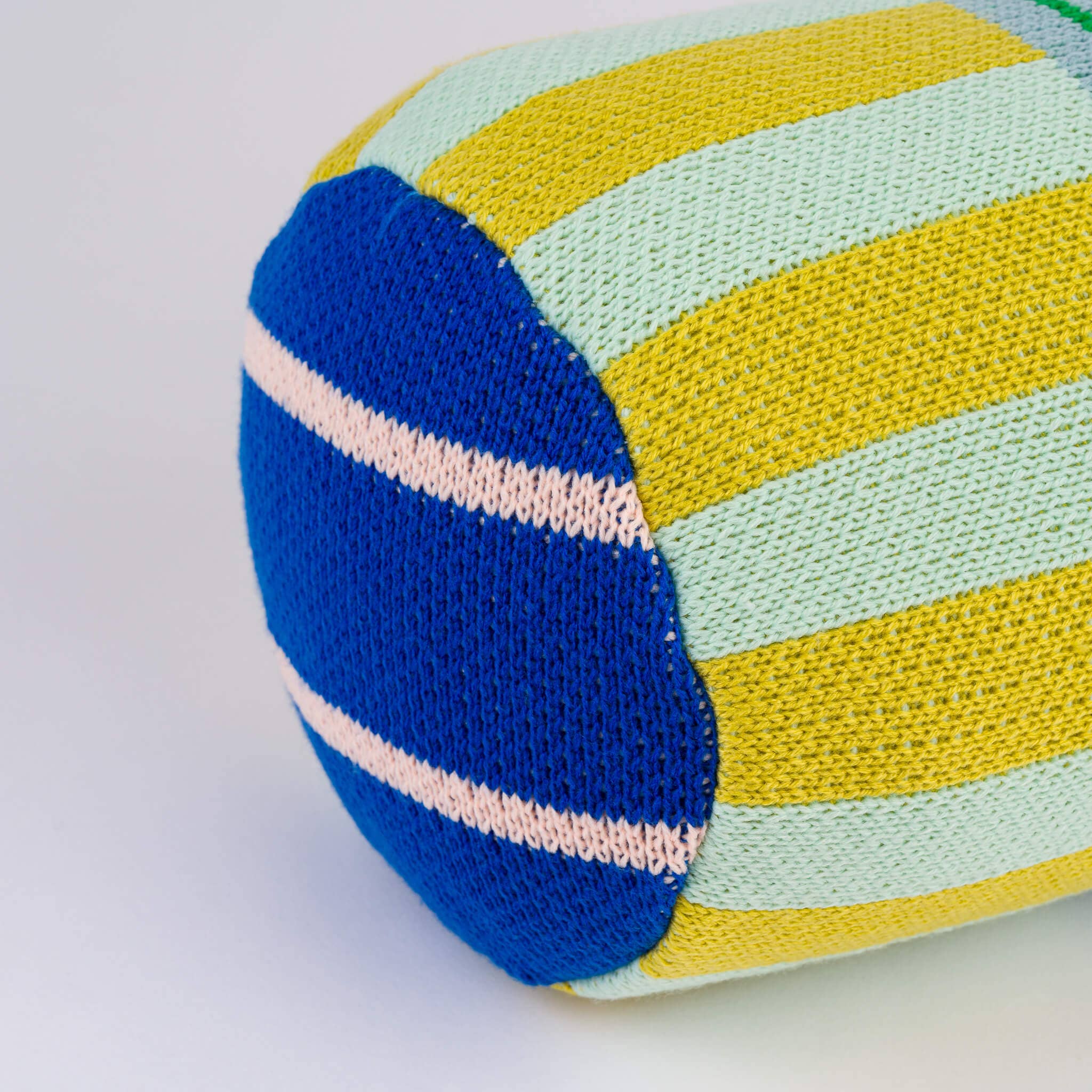 Patchwork Stripe Bolster Pillow | Rainbow