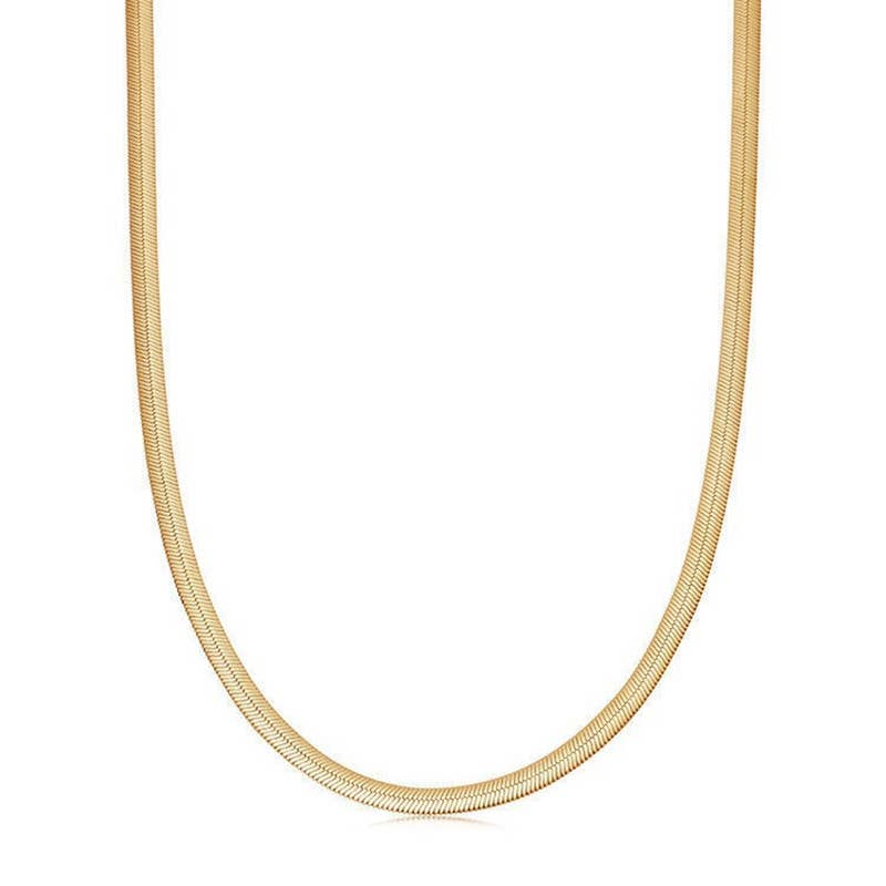 Herringbone Necklace Chain | Gold