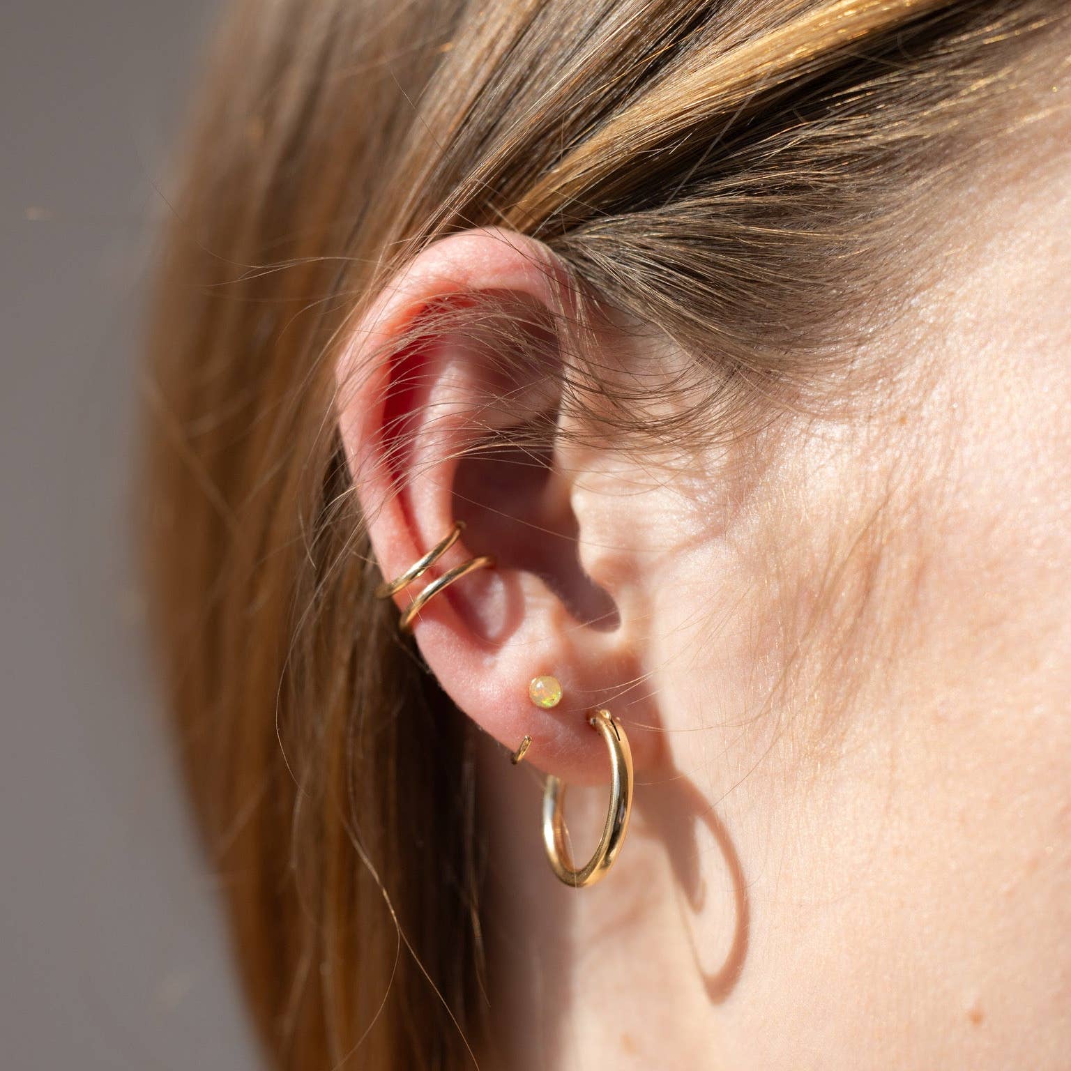 Opal Glow Huggies | 14k Gold Fill / Mini