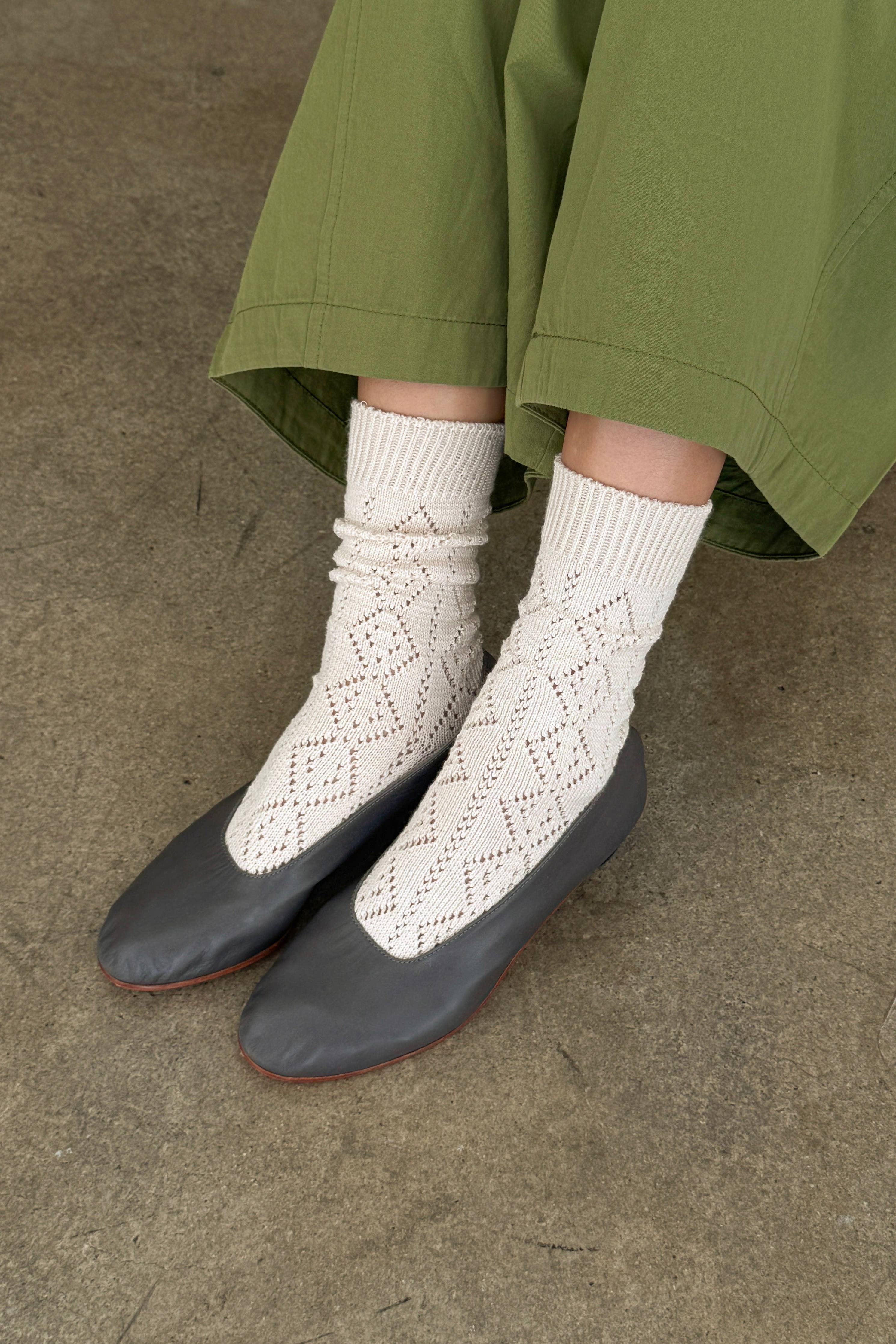 Modal Eyelet Socks | Oyster