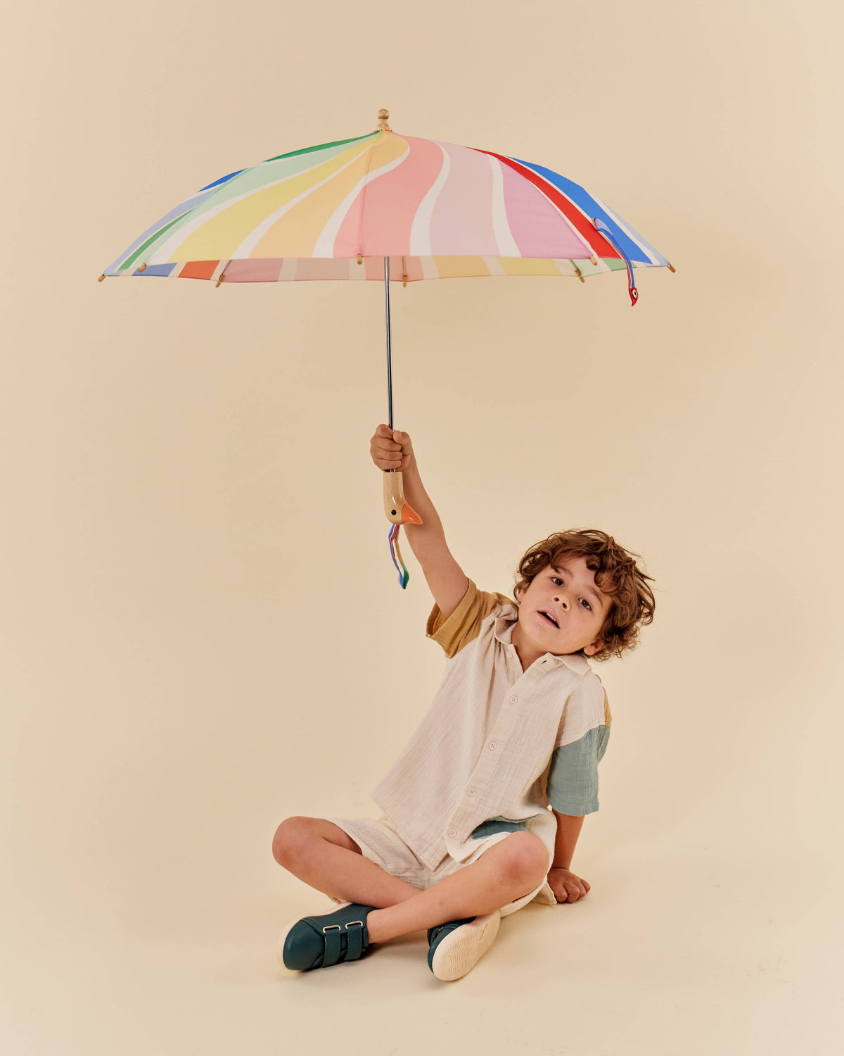 Original Duckhead Umbrella | Rainbow Stripes Duckling Kids Umbrella