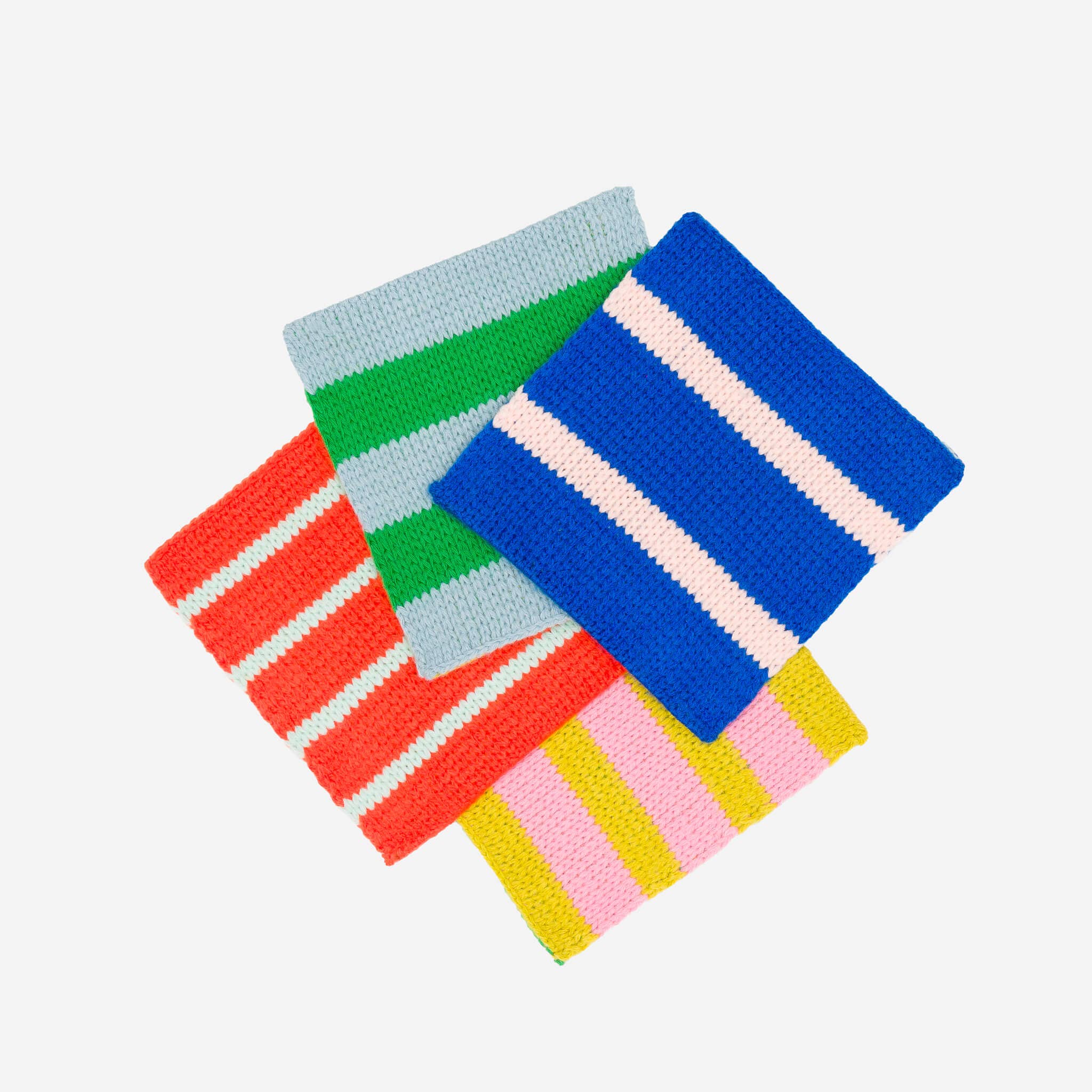 Patchwork Stripe Coaster Set | Rainbow