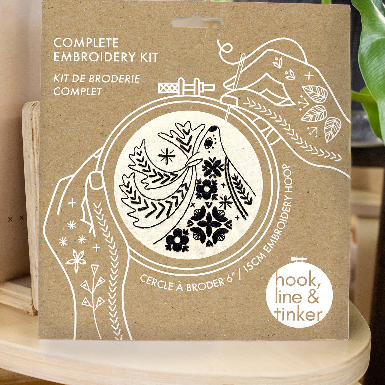 Folk Caribou Complete Embroidery Kit - Black
