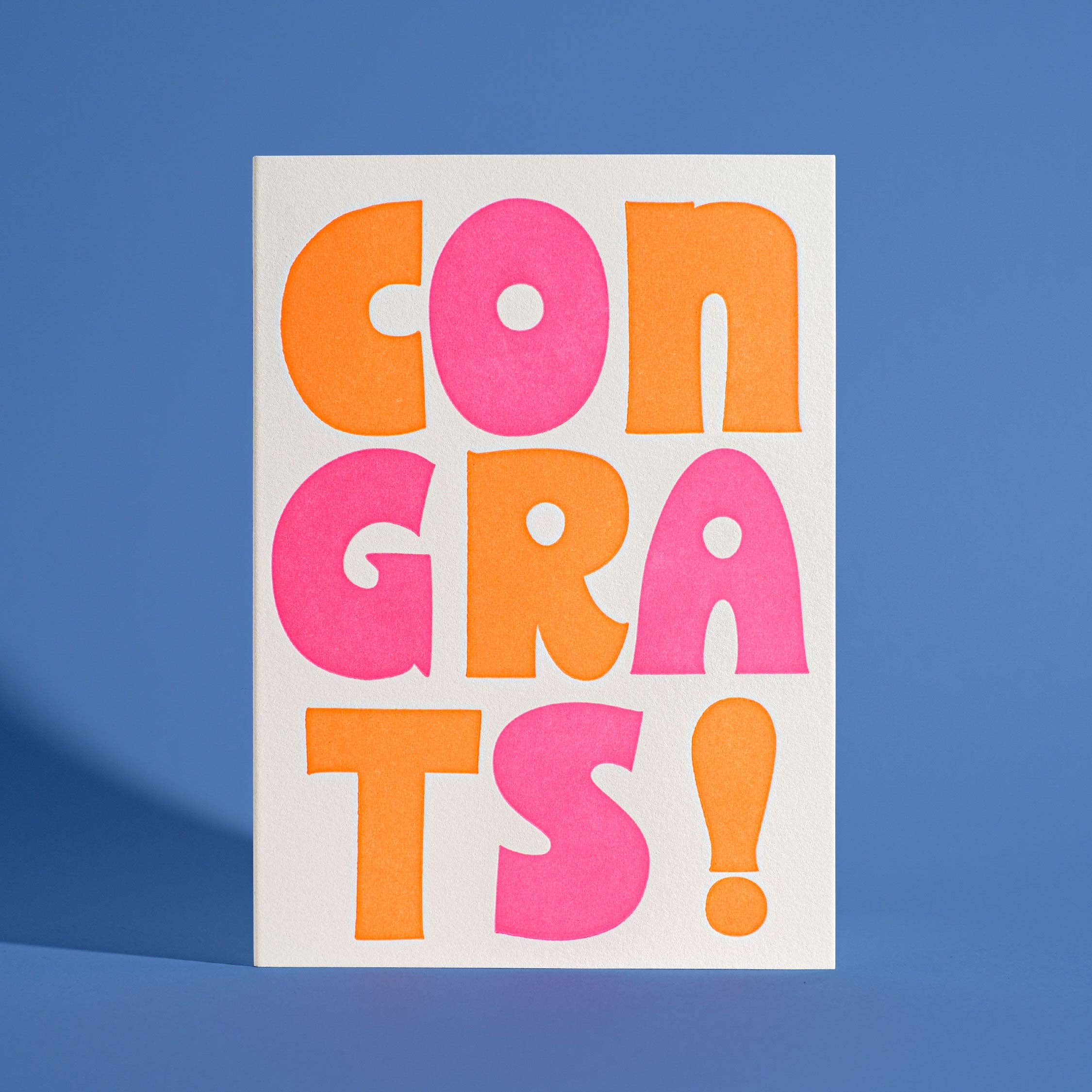 Congrats! Neon Letterpress Card