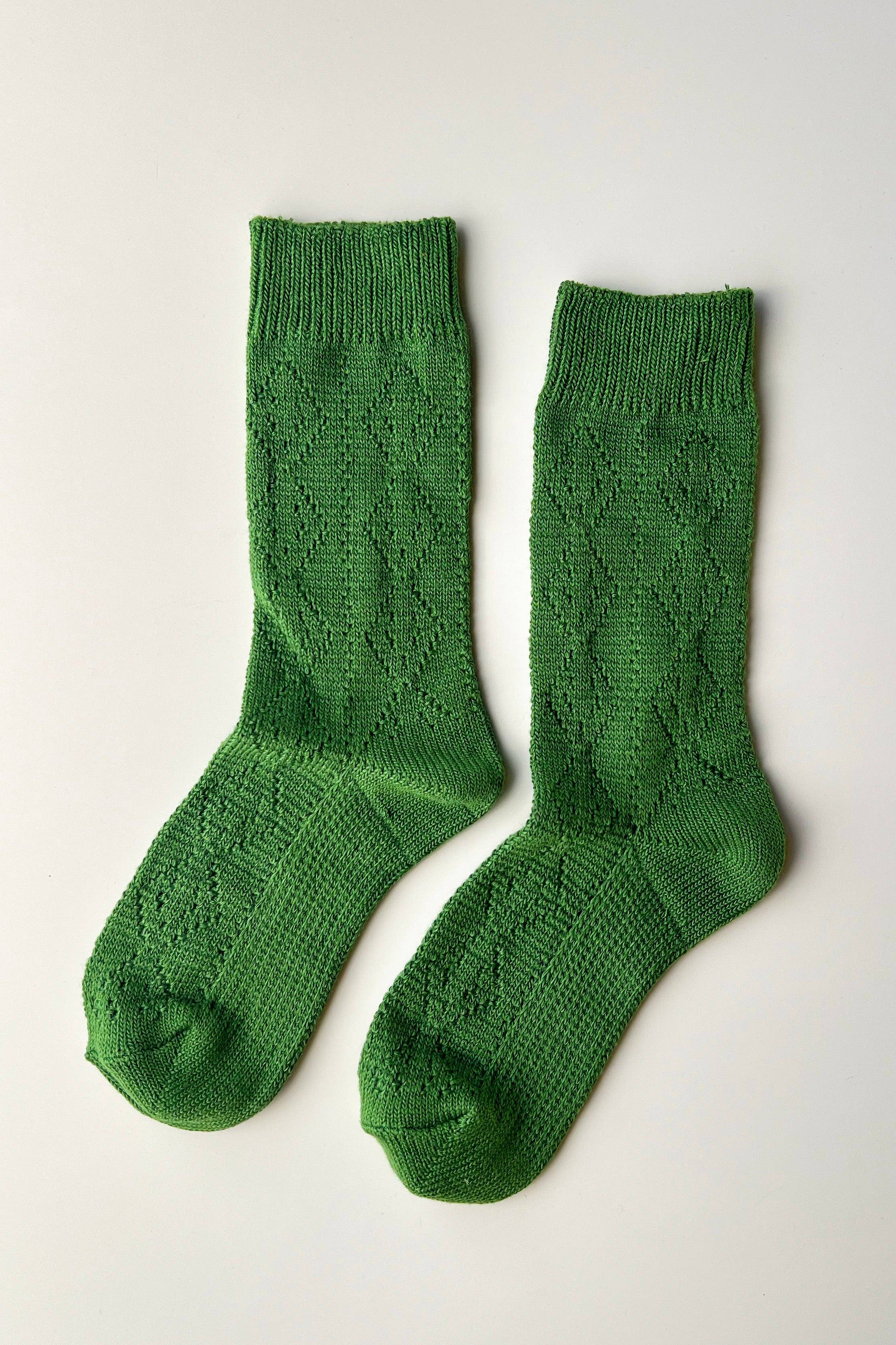 Modal Eyelet Socks | Palm Green
