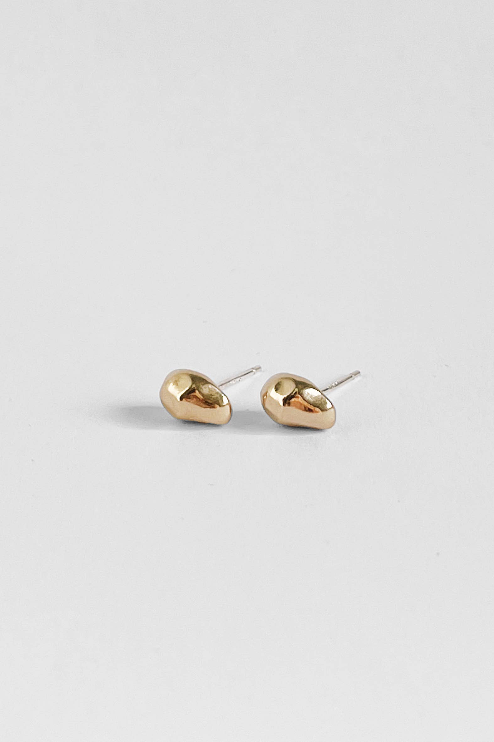Pebble Studs: Gold Vermeil