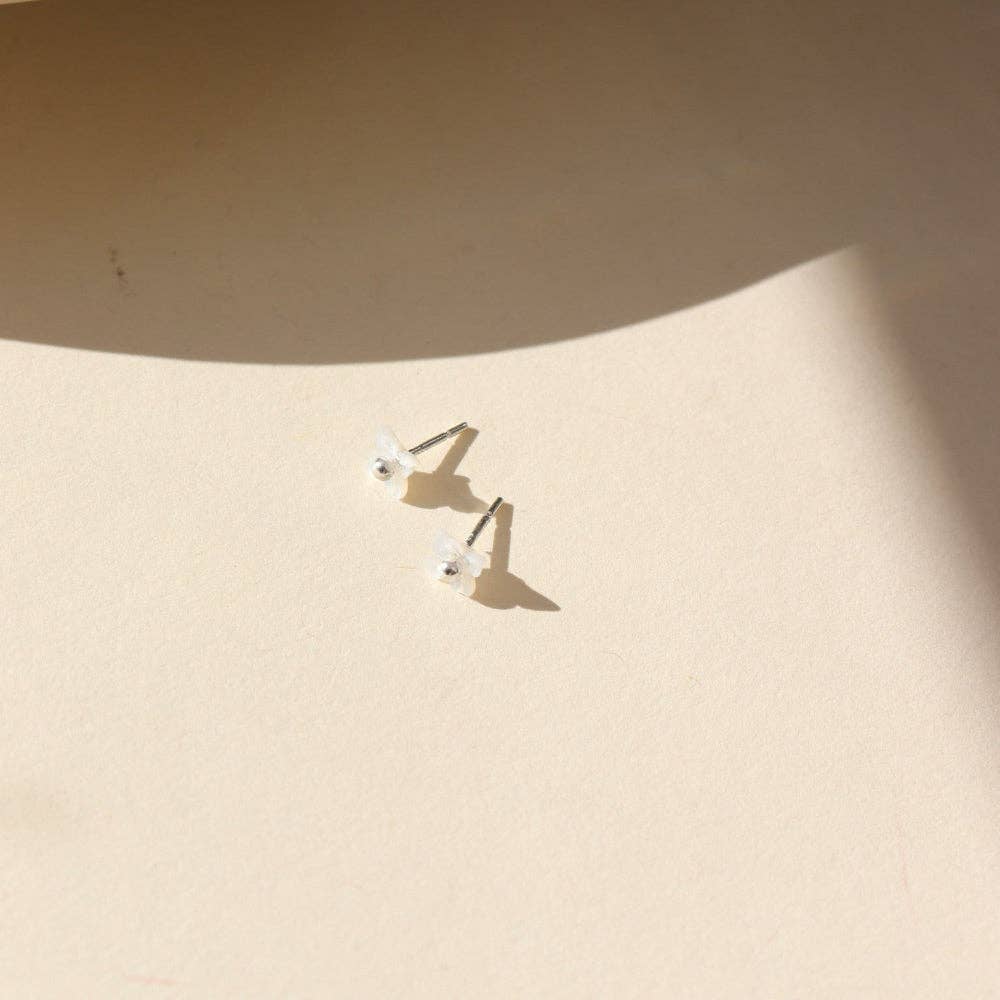 Mother of Pearl Flower Studs | 14k Gold Fill