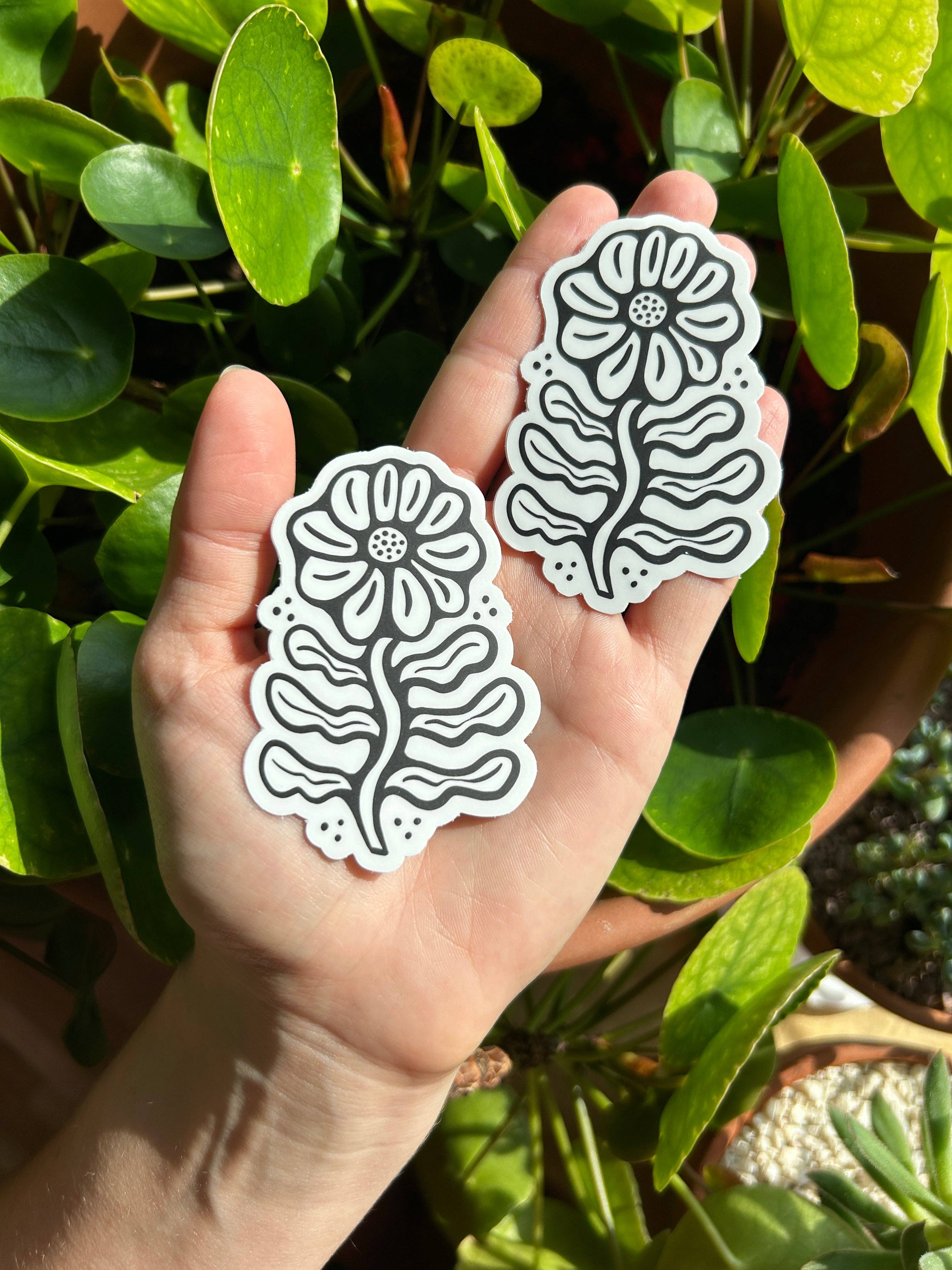 Folk Flower Vinyl Sticker