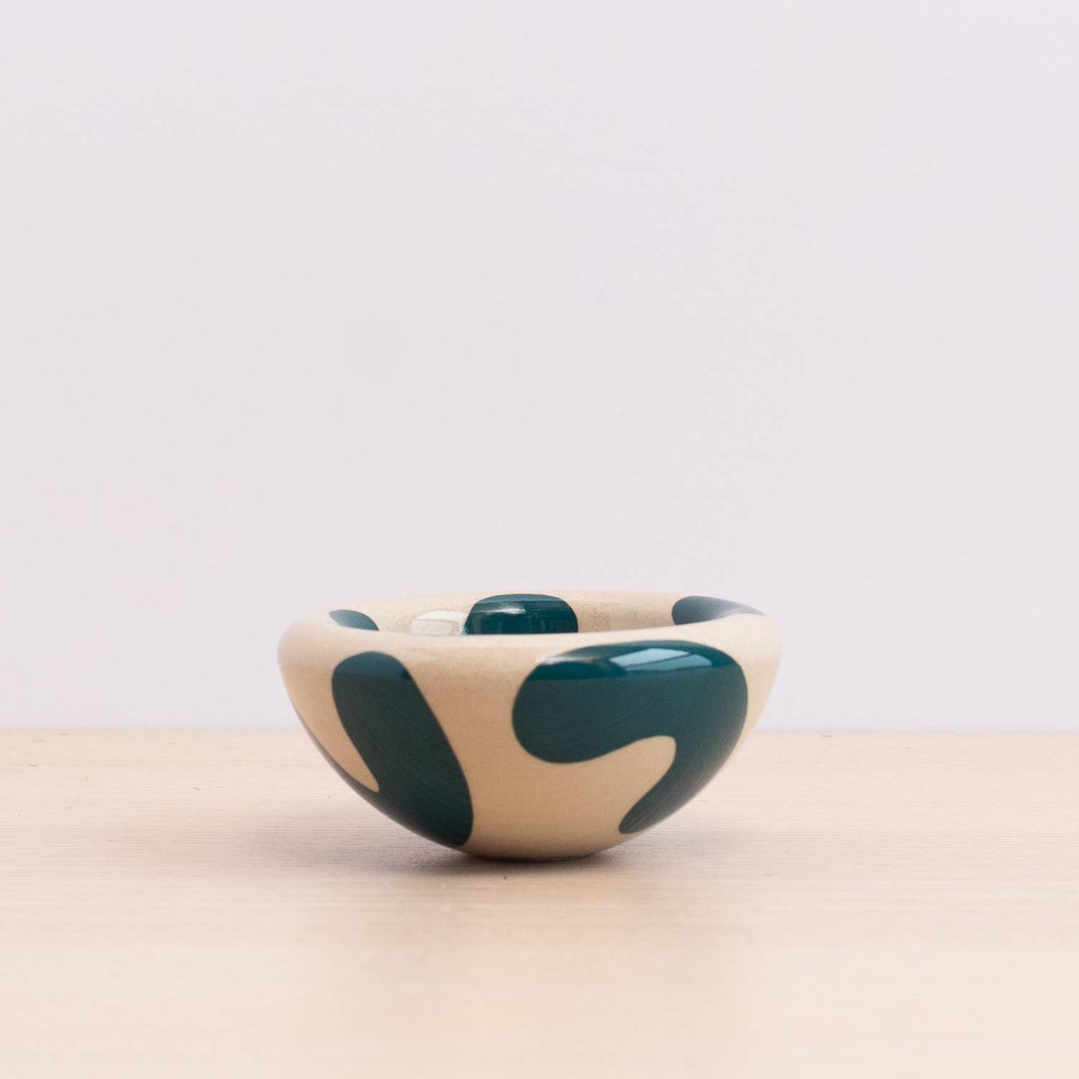Mini Curvy Bowl | Teal Blobs