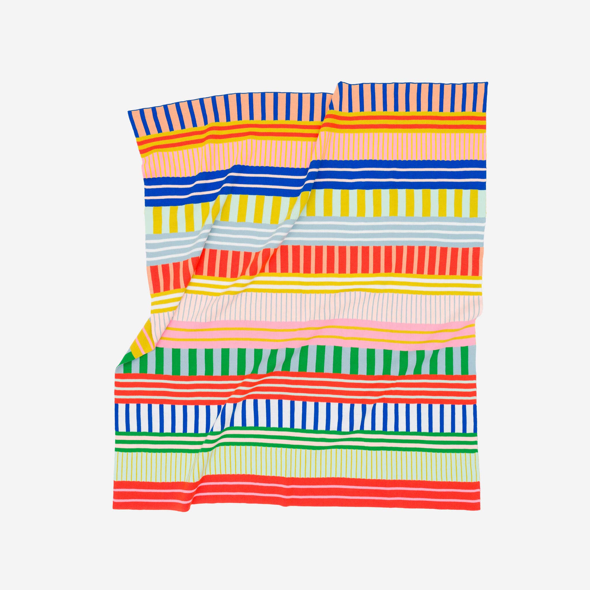 Patchwork Stripe Throw | Rainbow