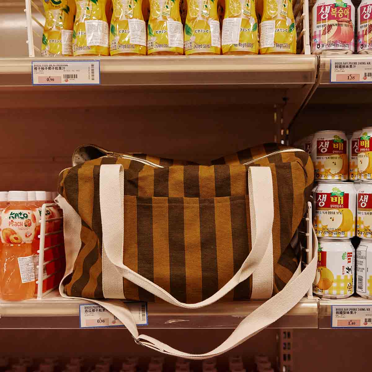 Raphael Weekend Bag | Cumin & Black Stripes
