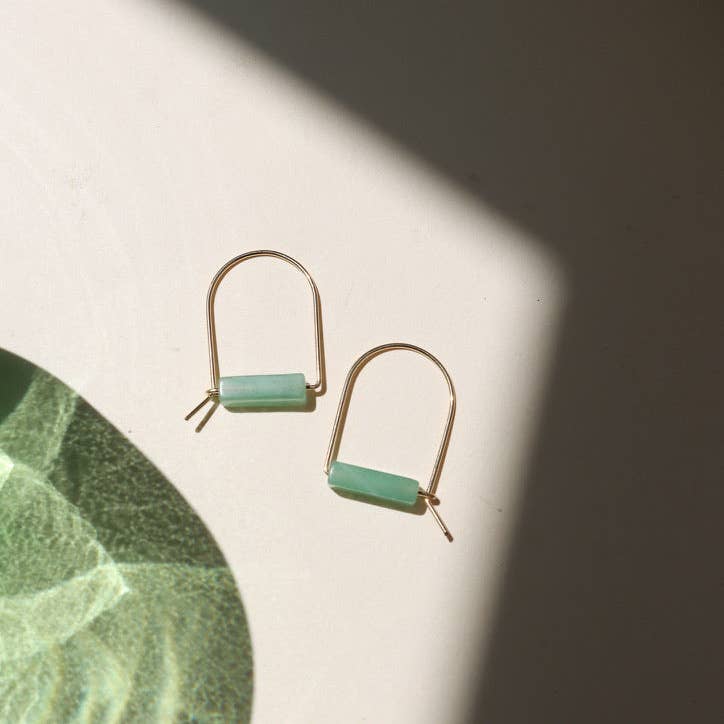 Green Aventurine Arches | Sterling Silver