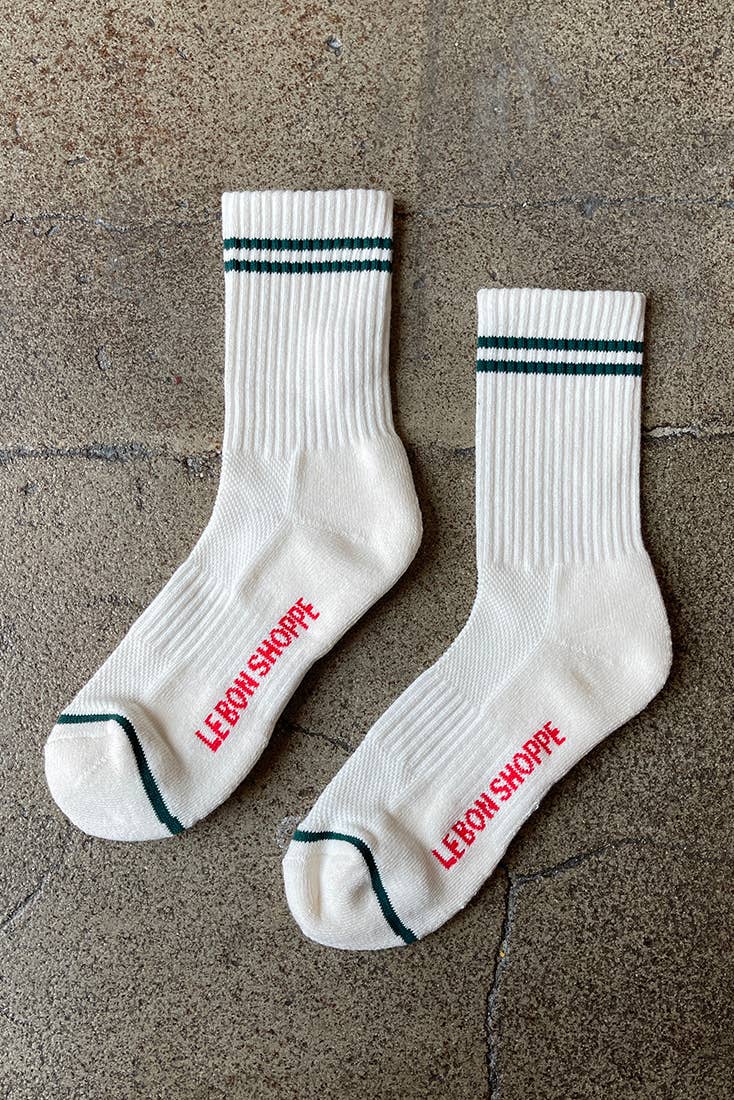 Boyfriend Socks: Clean White