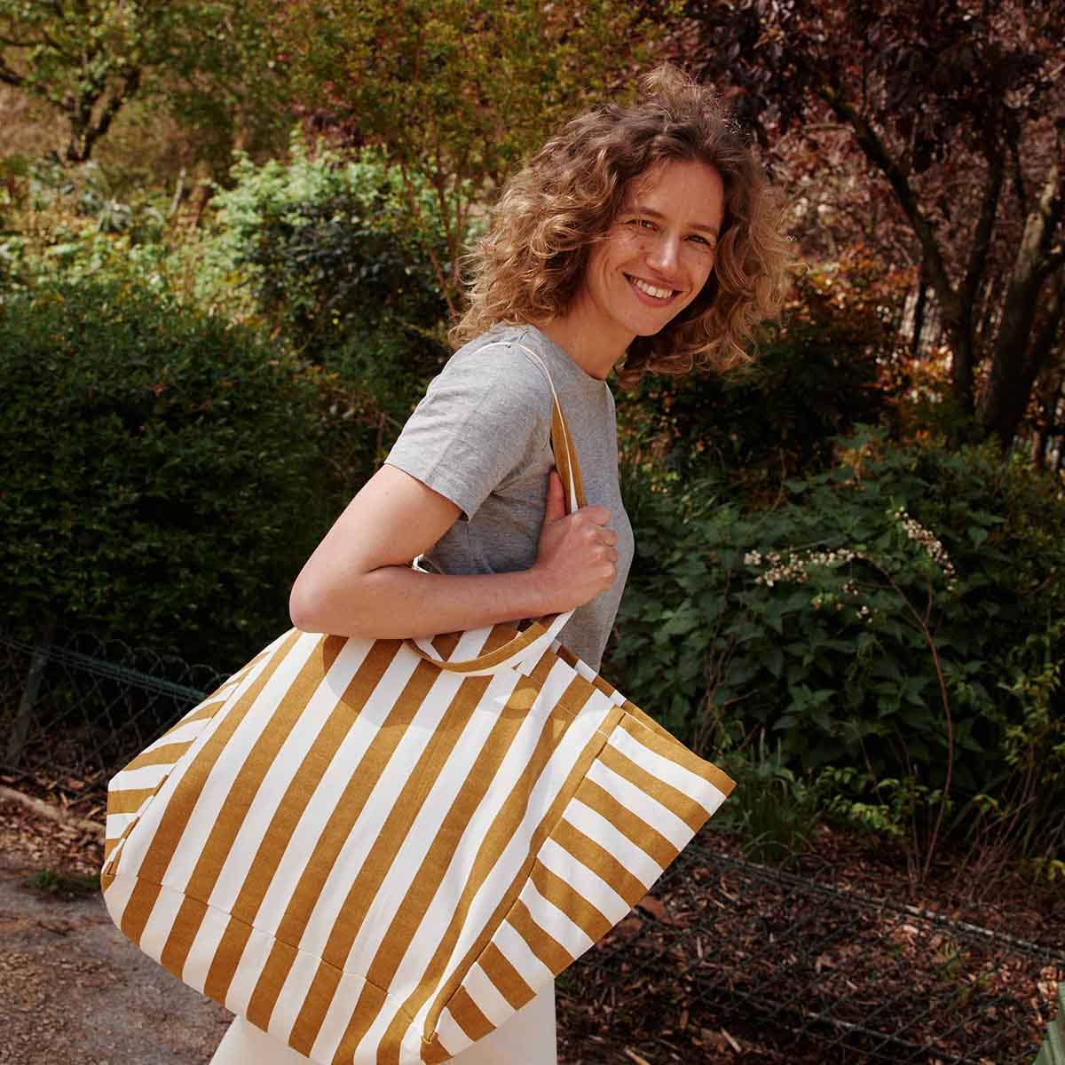 Elisa Tote Bag | Caramel Stripes