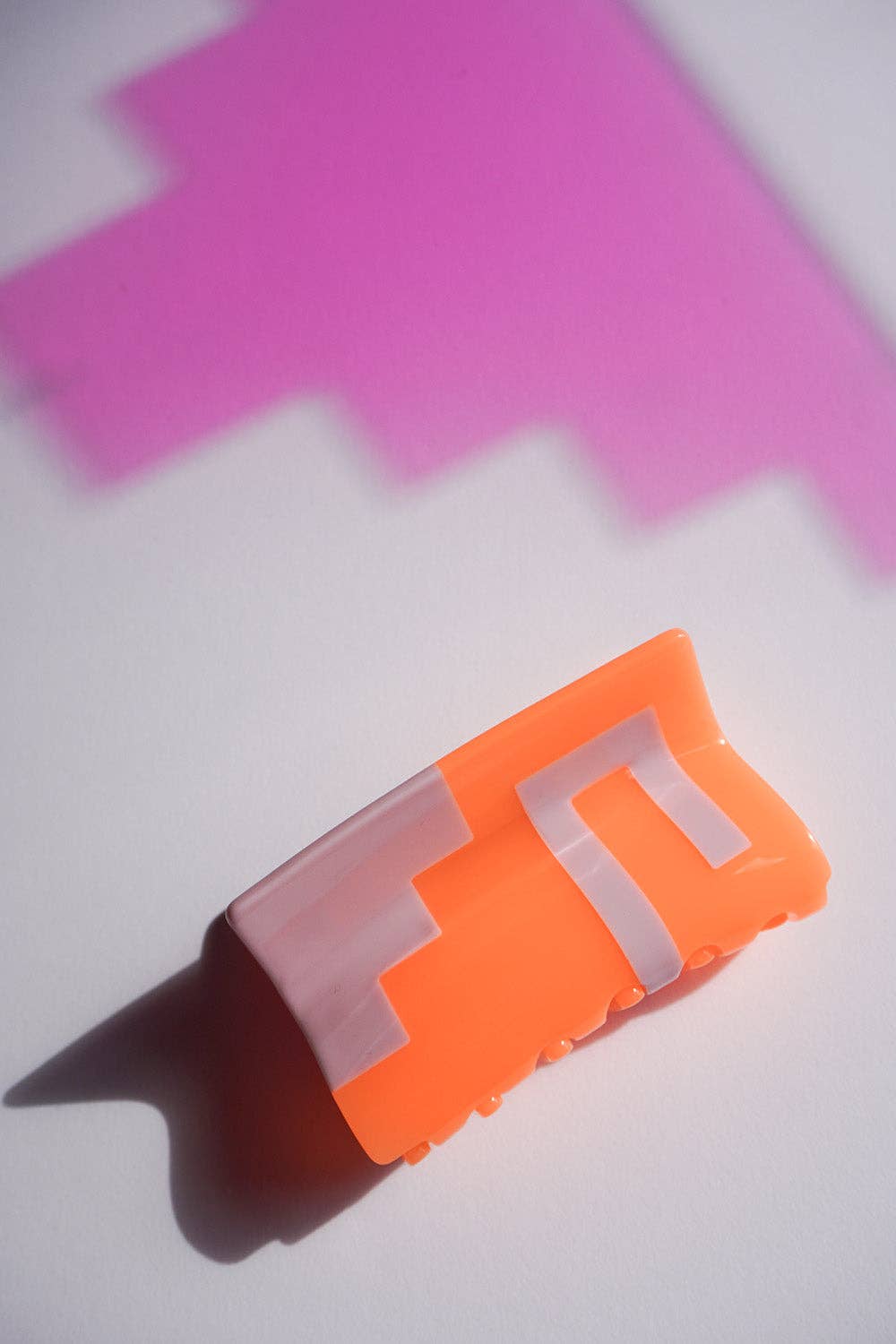 Greca Hair Claw: Pink & Orange