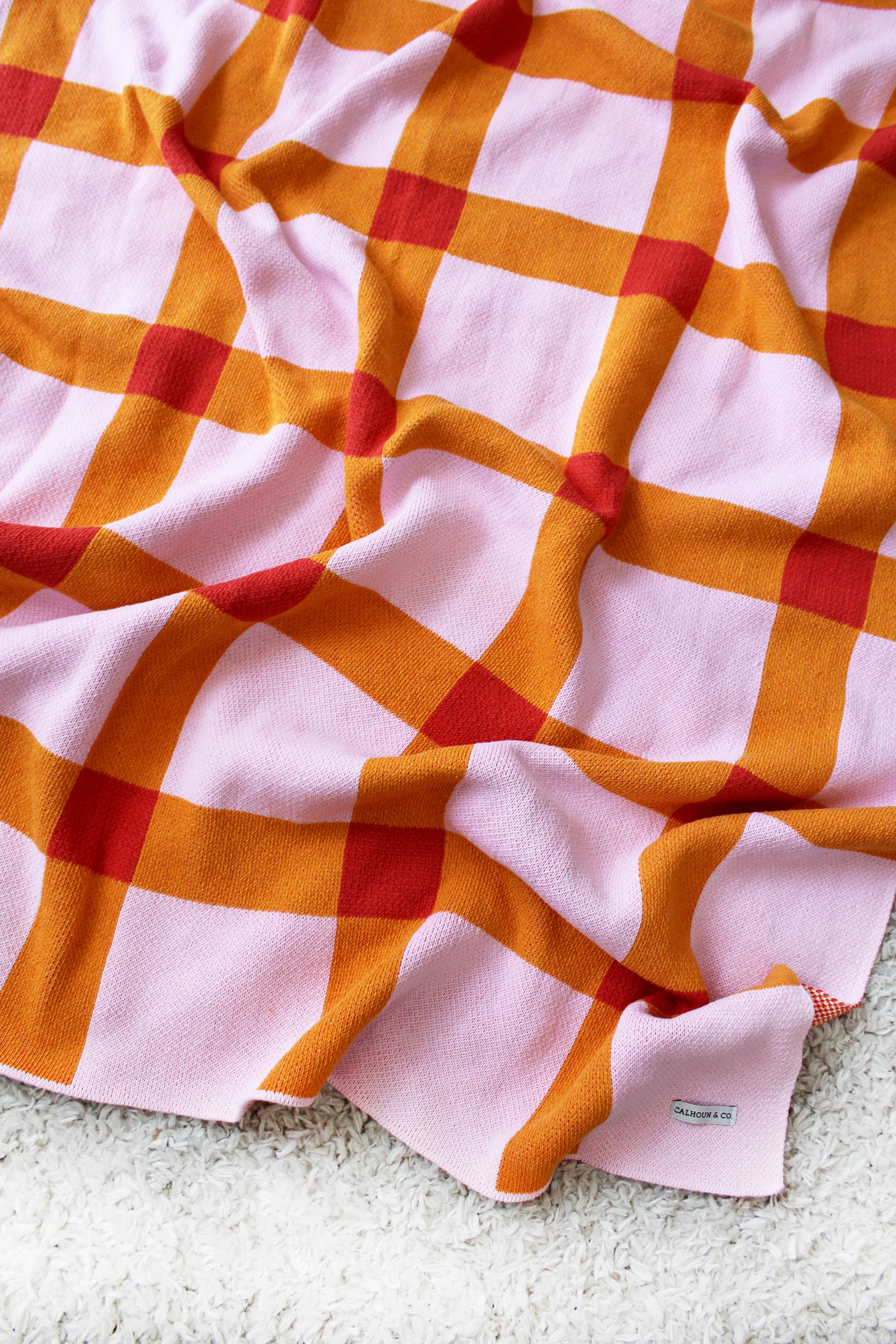 Gingham Knit Blanket | Strawberry Shortcake