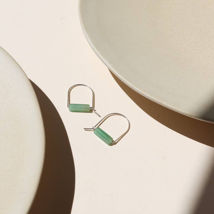 Green Aventurine Arches | Sterling Silver