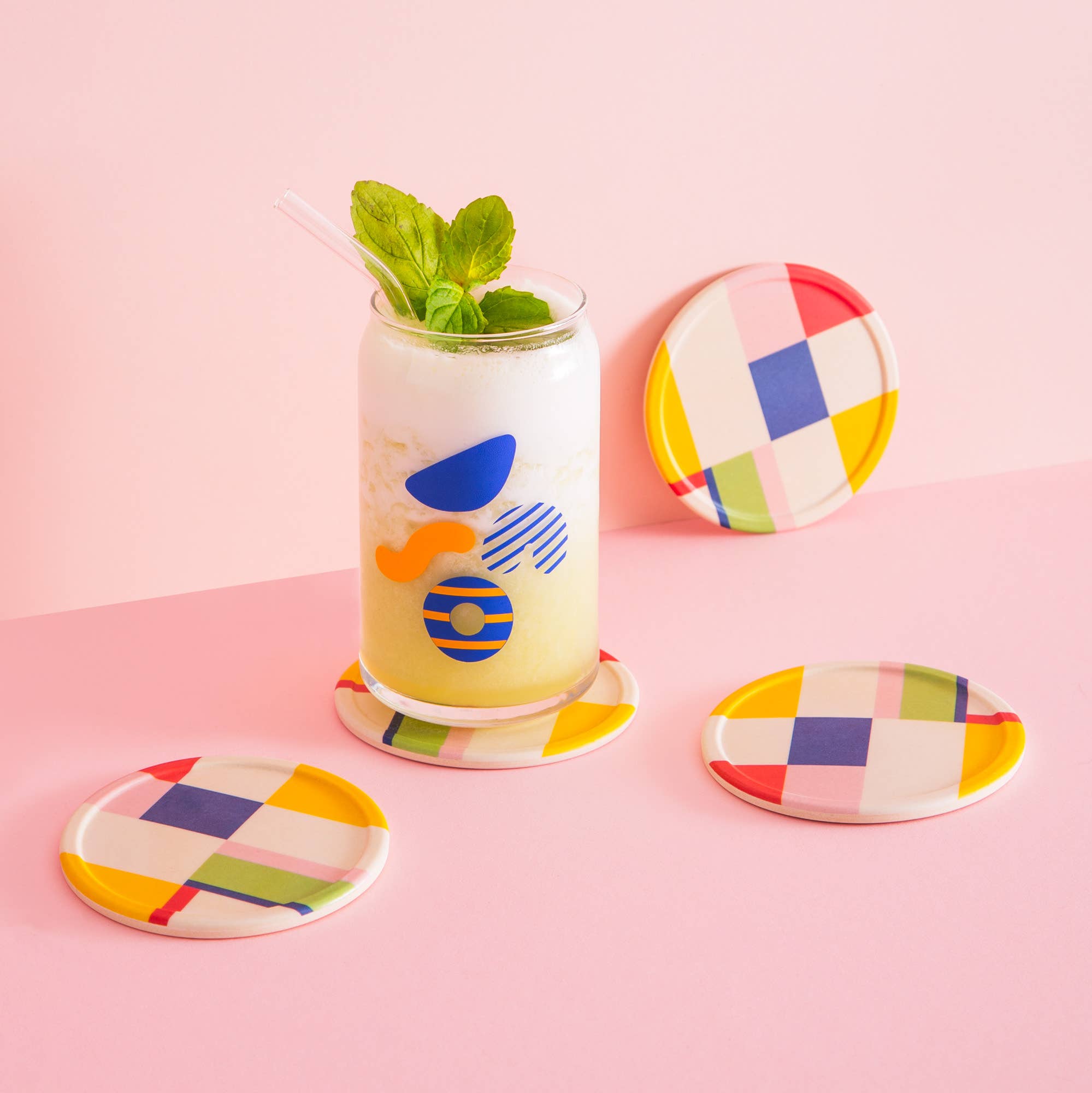 Bamboo Coasters in Colorblock
