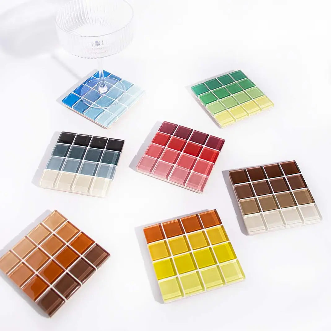 Glass Tile Coaster - Ombre - Mellow Yellow
