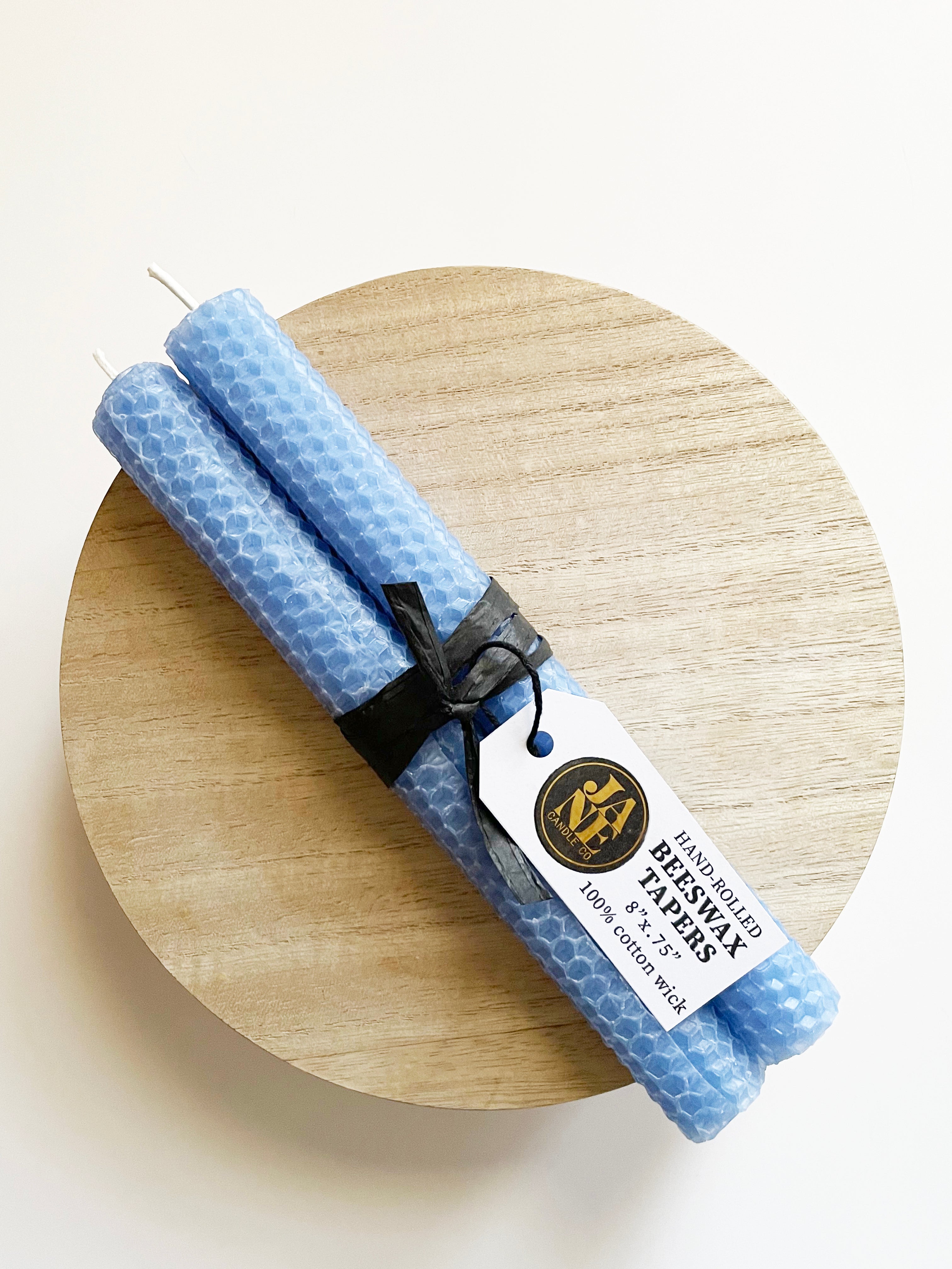 Hand-rolled Beeswax Taper Set of 2 Hydrangea