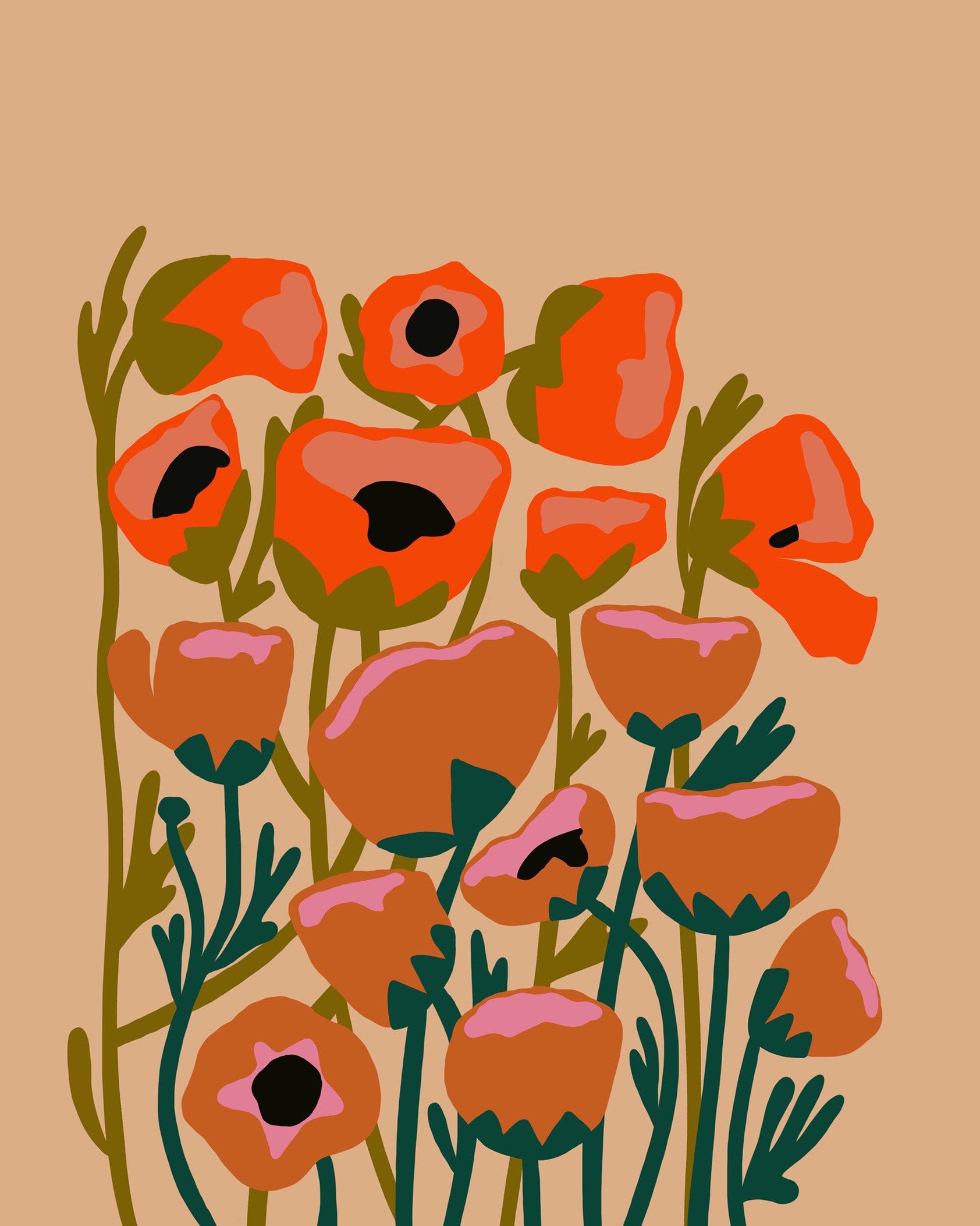 Poppy Blobs Print