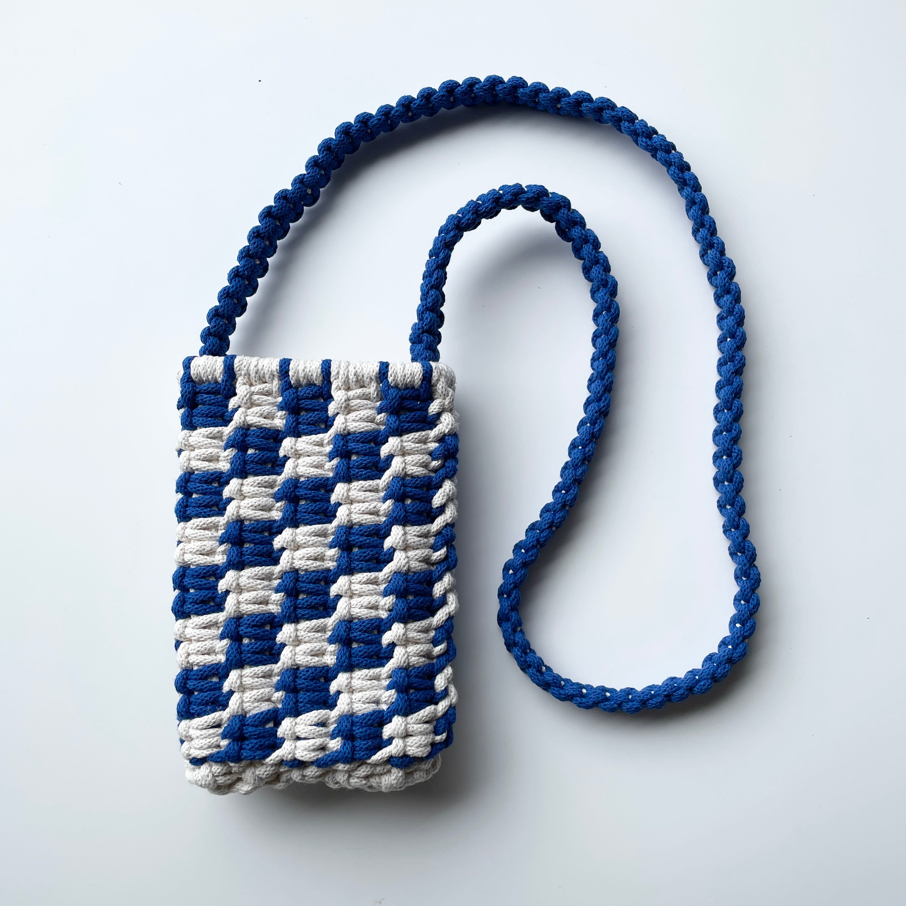 Checkered Macrame Phone Sling Crossbody Bag