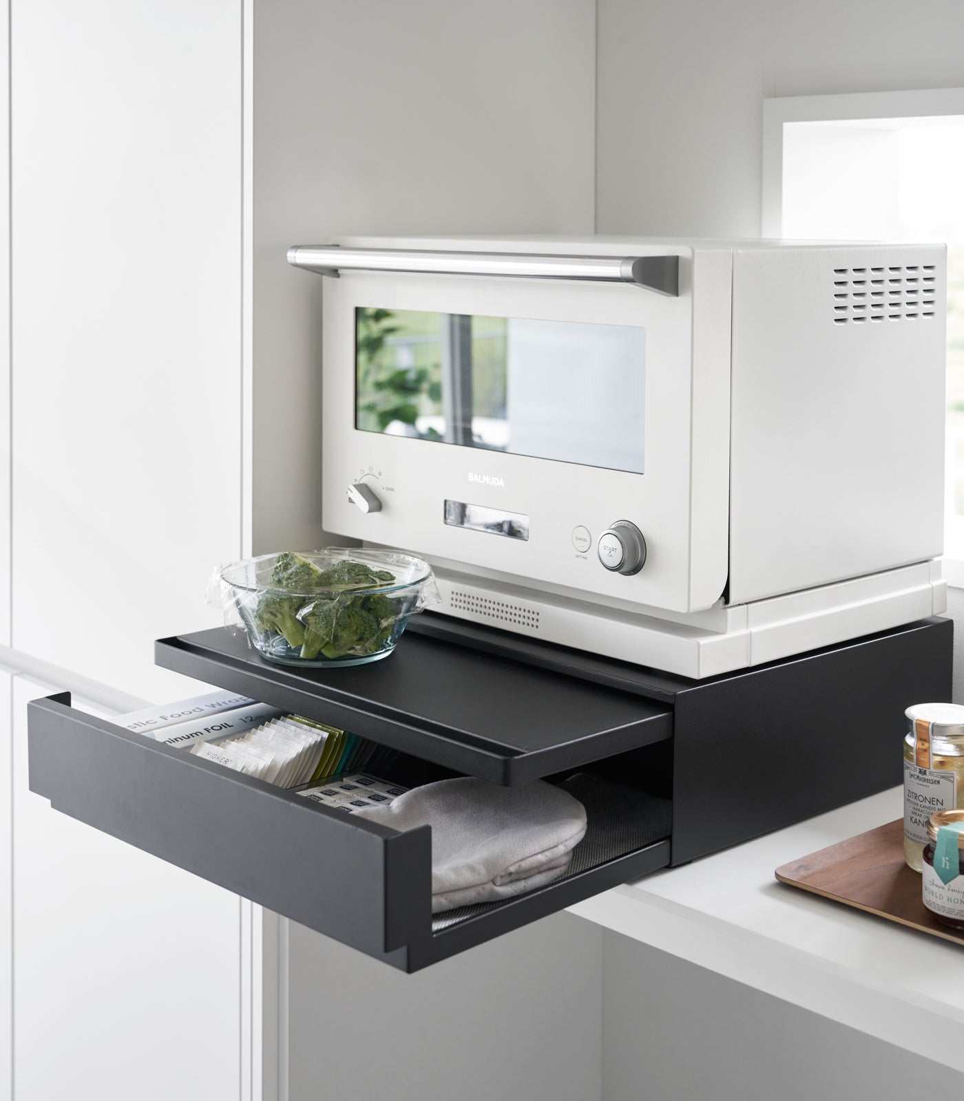 Countertop Drawer with Pull-Out Shelf