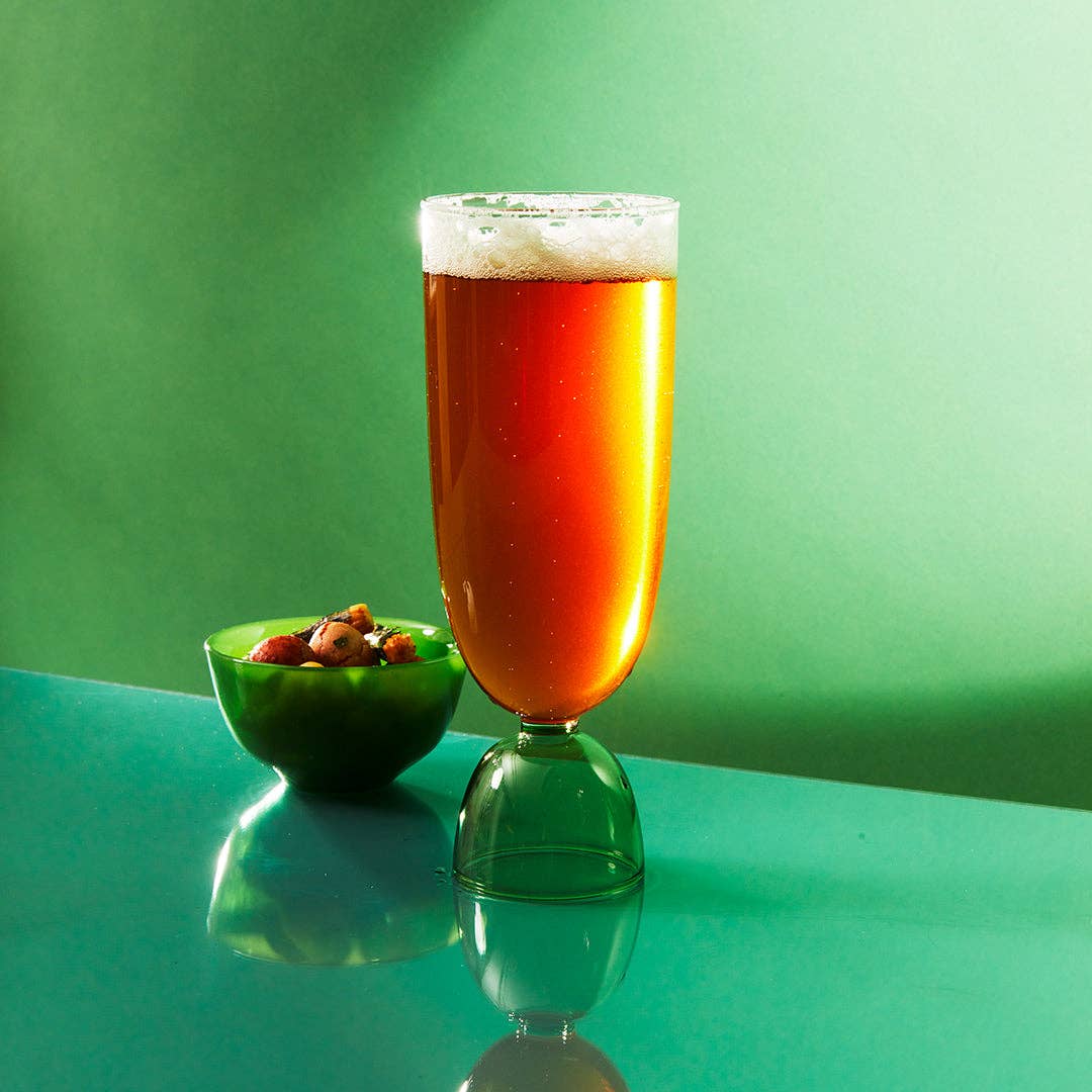 Mamo Hi-Ball Glass | Clear + Green
