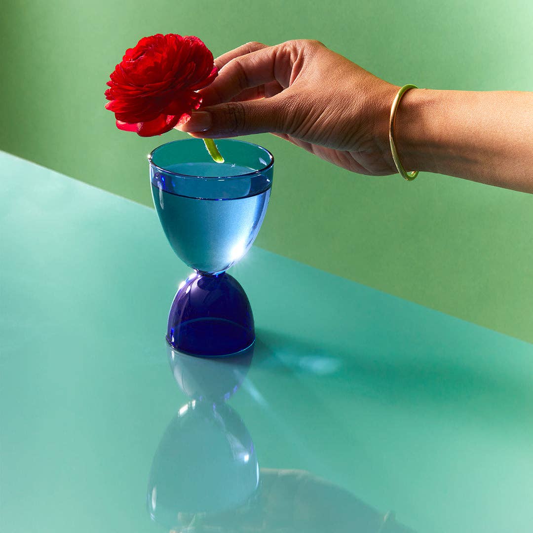Mamo multipurpose glass 7:2oz light blue + dark blue