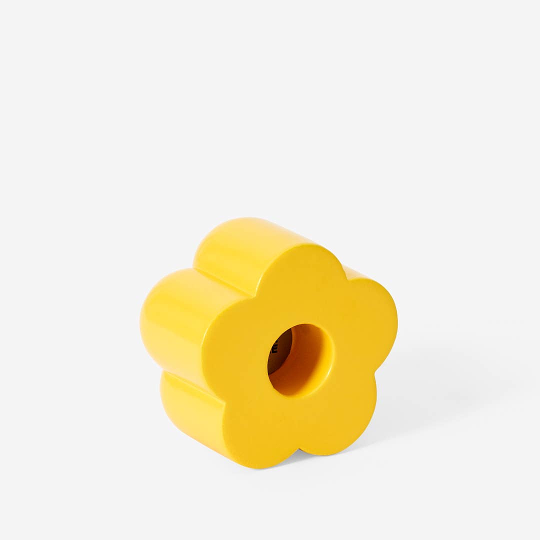 Poppy Candle & Incense Holder: Yellow