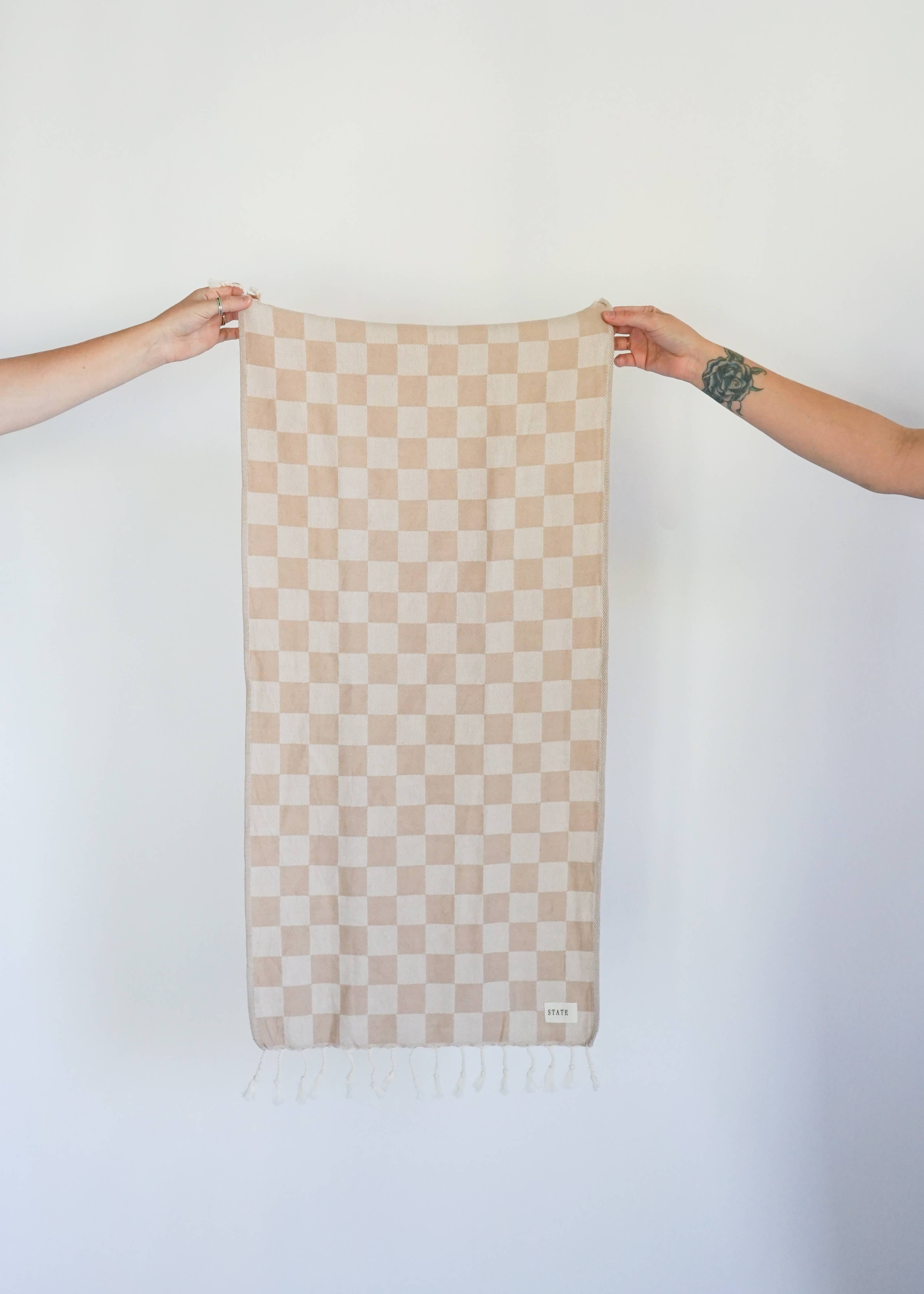 Check Turkish Hand Towel - Oat