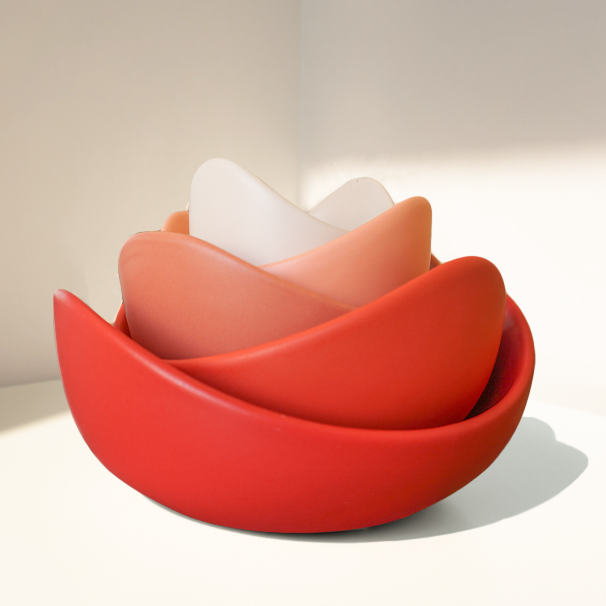 Natalia Ceramic Nesting Bowls - Papaya Red