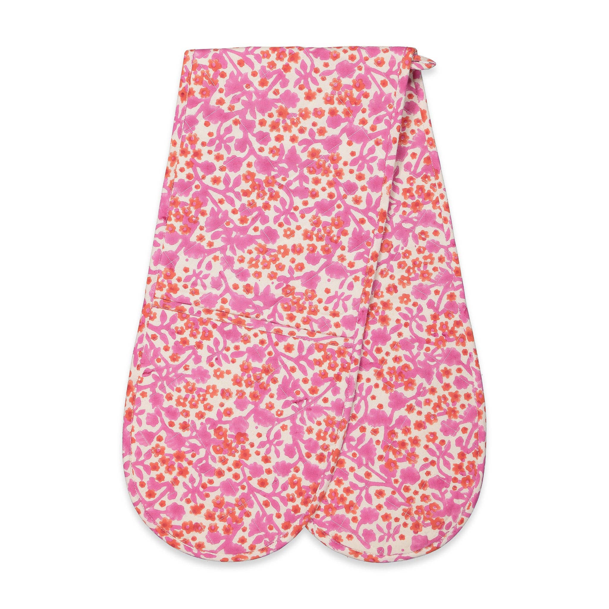 Double Oven Mitt in Pink Melody